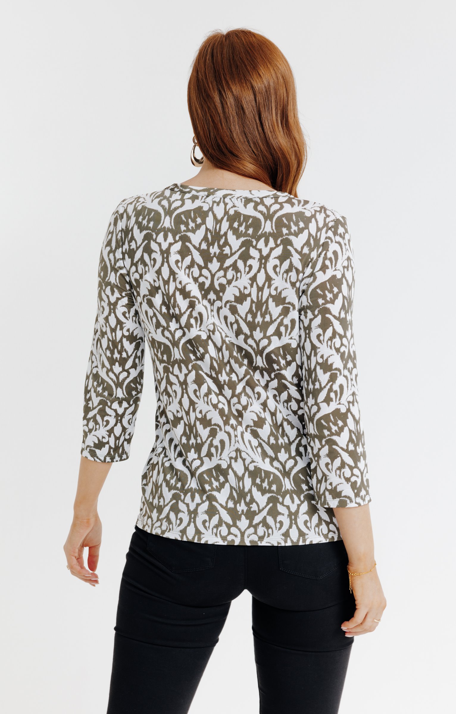 Tee-shirt hiver imprimé arabesque - KAKI CLAIR