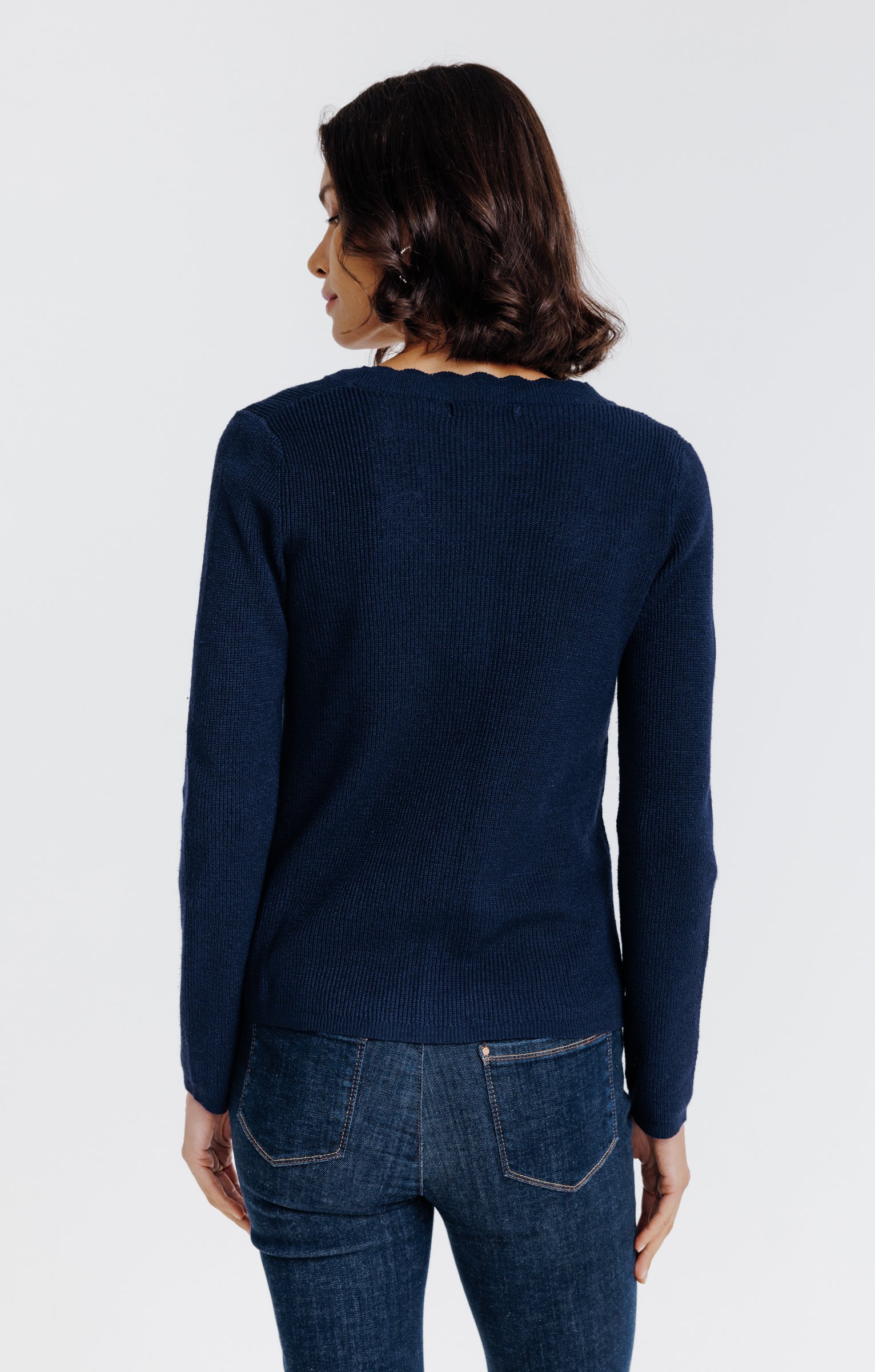 Cardigan col V - MARINE