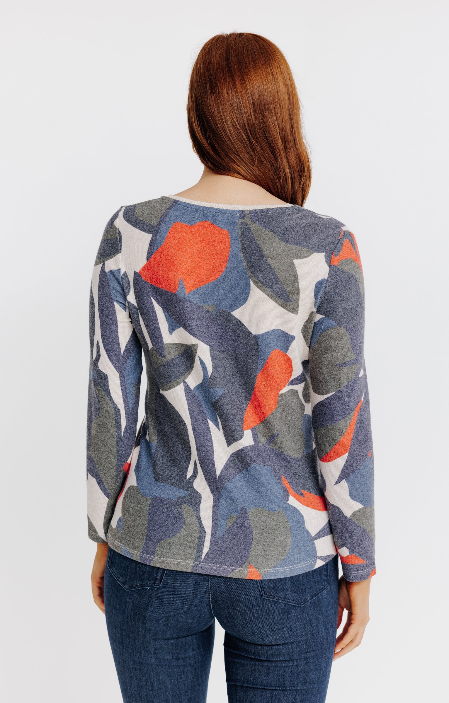 T-SHIRT MANCHES LONGUES COL V - BEIGE