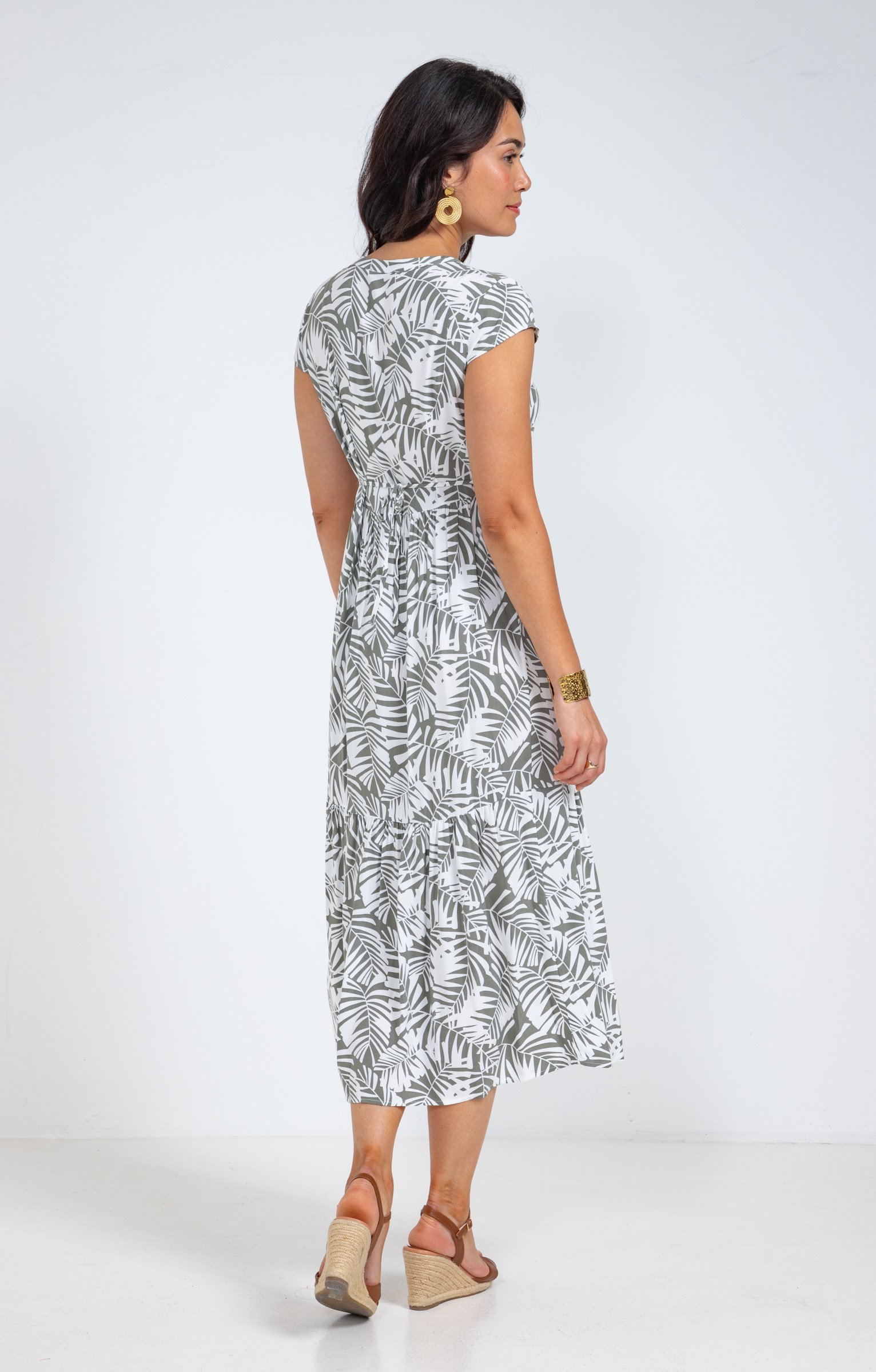 Robe longue boutonnée viscose écovero™ - KAKI CLAIR