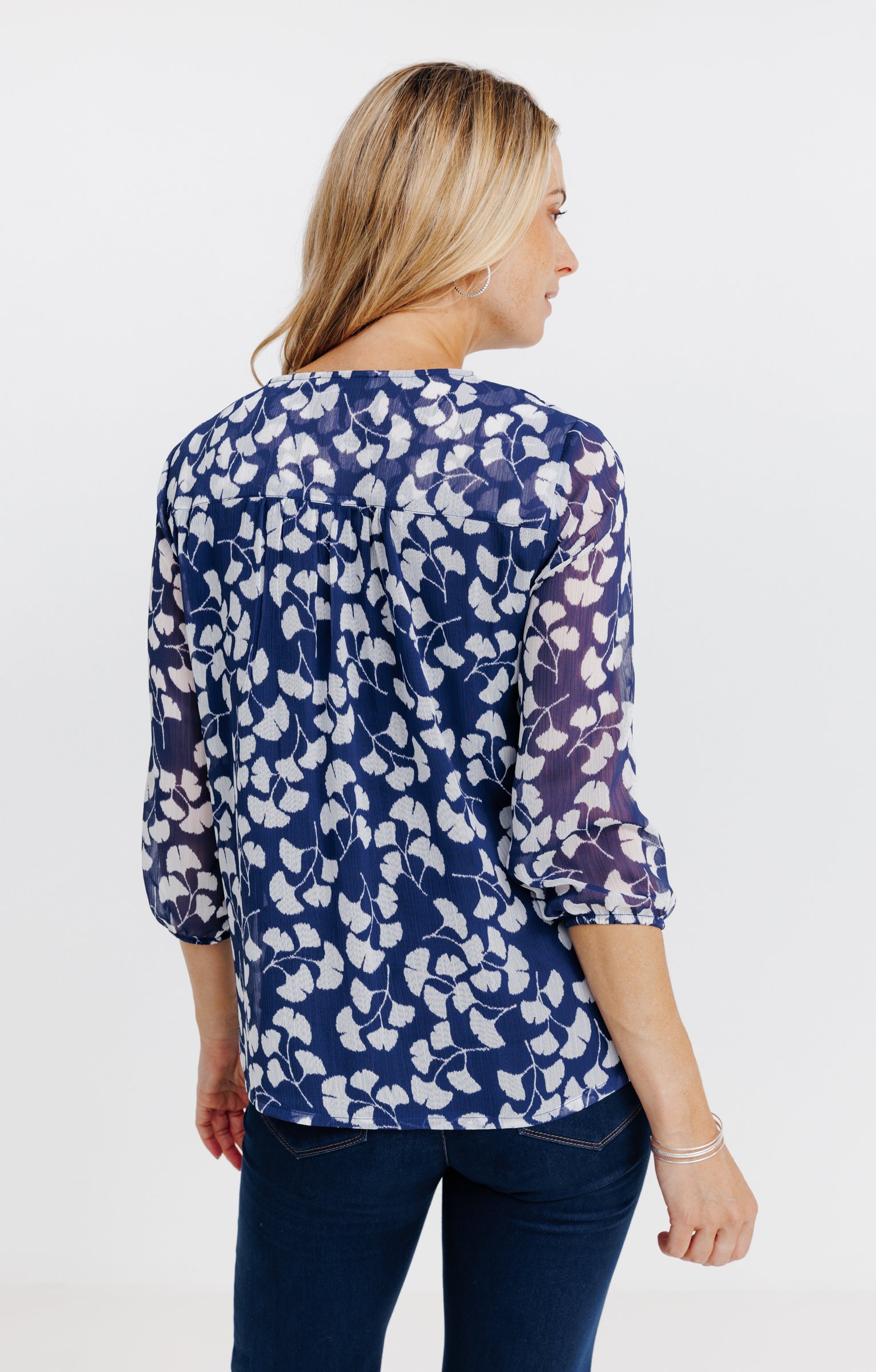 Tunique imprimée doublée  - MARINE