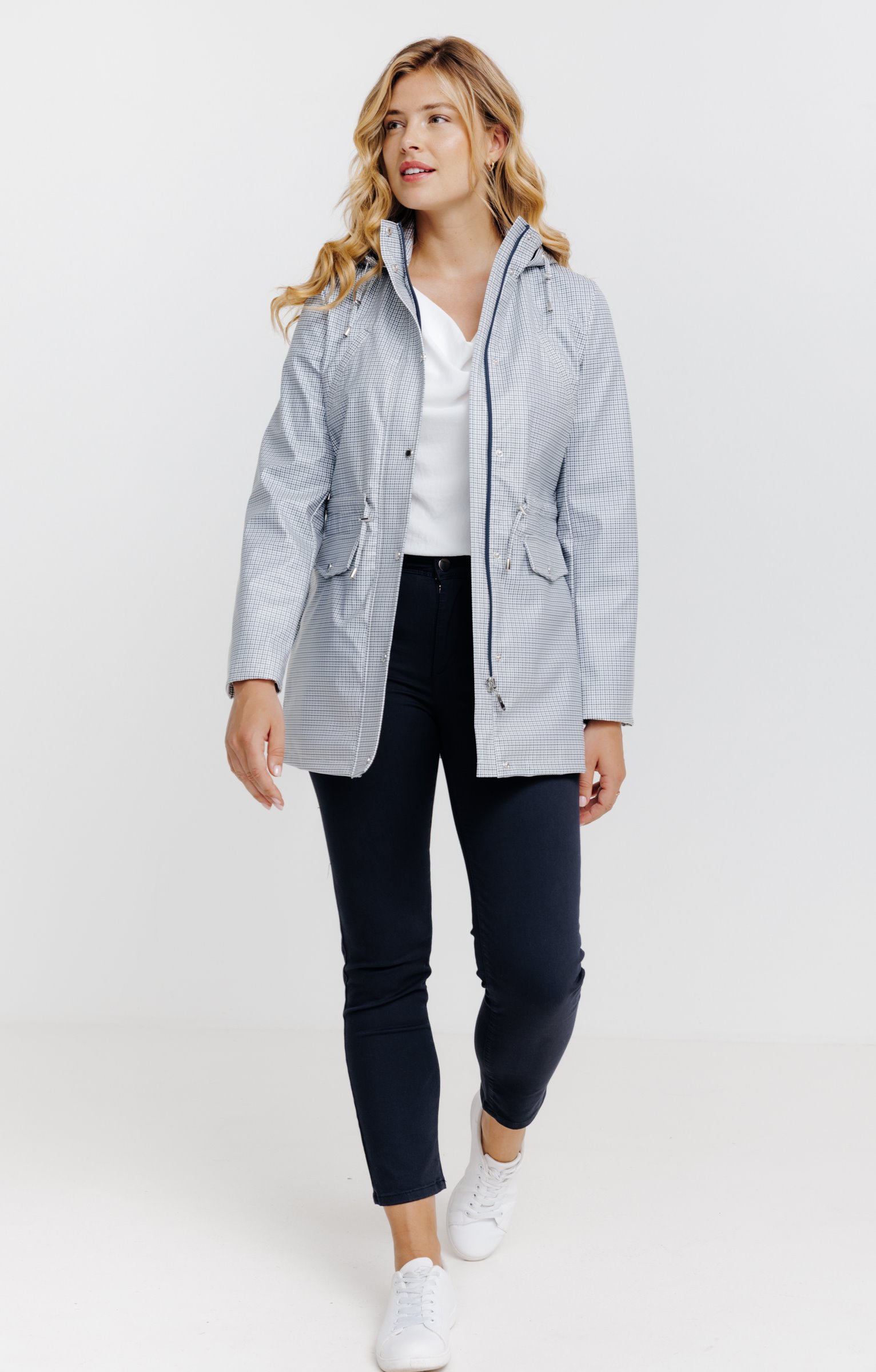 Imperméable en gomme à imprimé fantaisie - MARINE