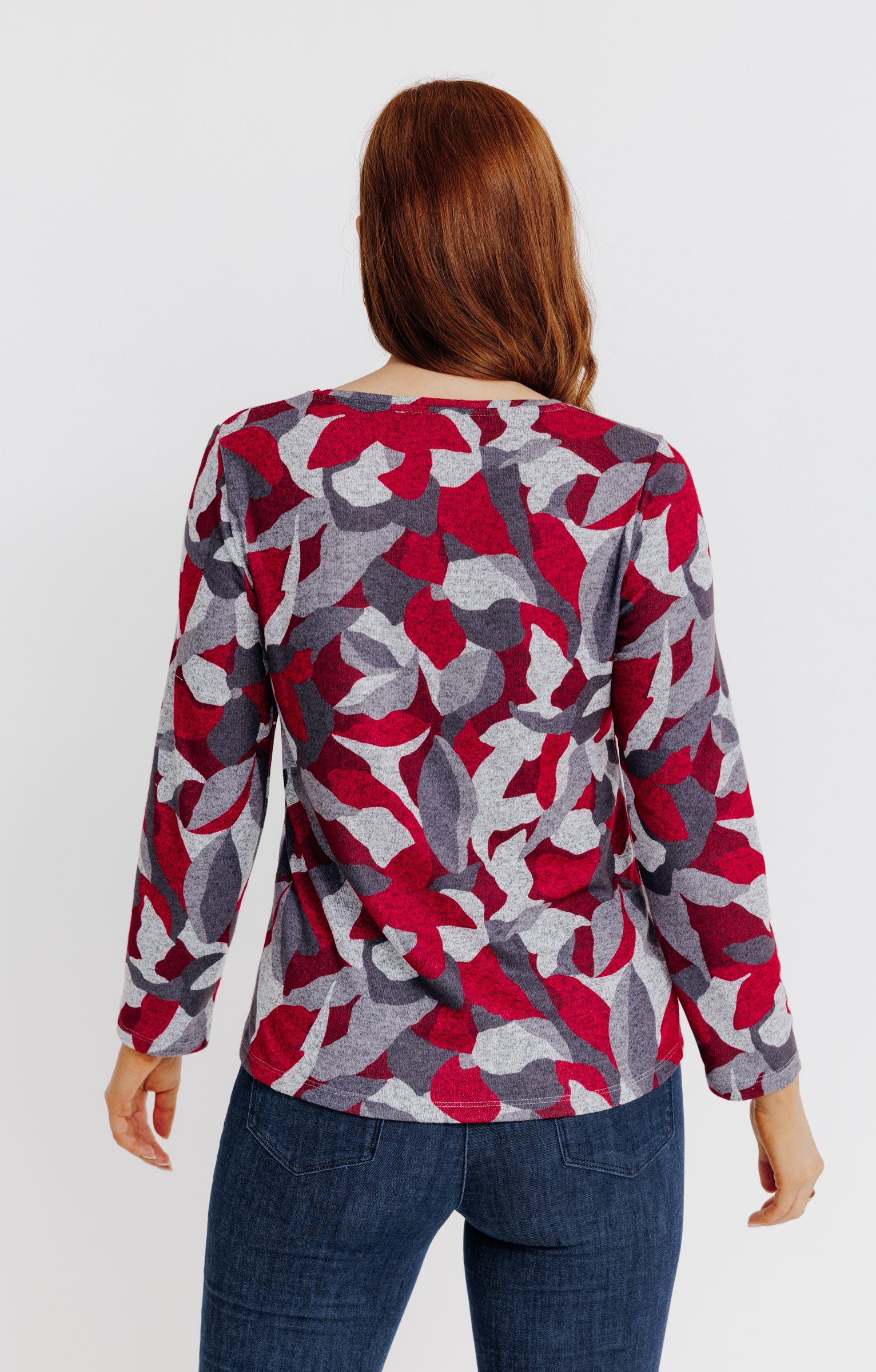 T-SHIRT IMPRIME MANCHES LONGUES - GRIS CLAIR