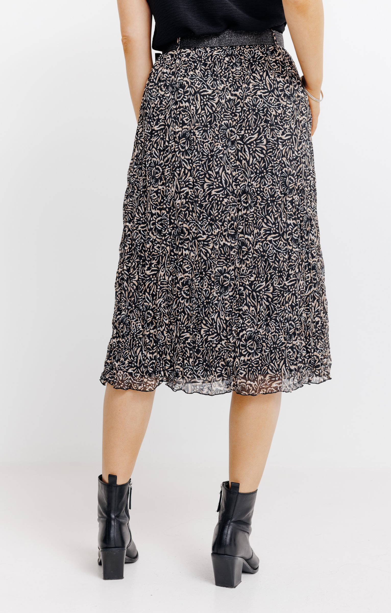 JUPE LONGUE DOUBLEE AVEC CTR - NOIR