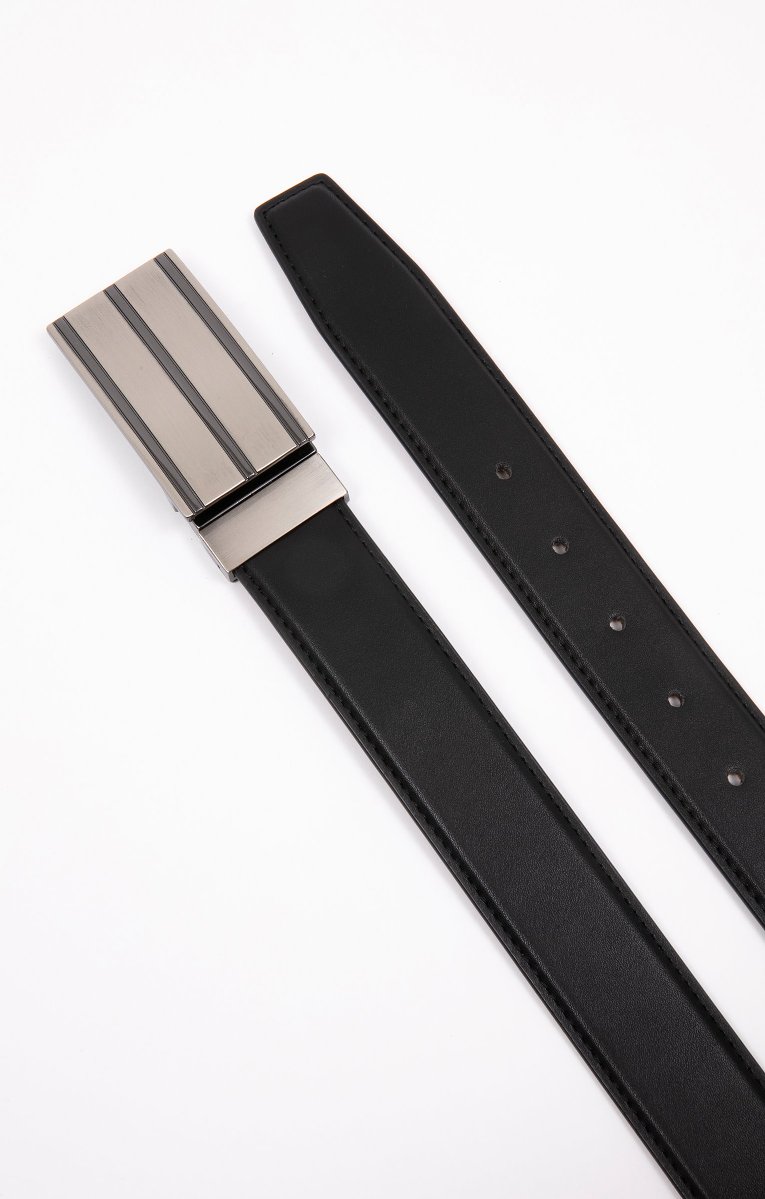 Ceinture à plaque 35mm réversible - NOIR