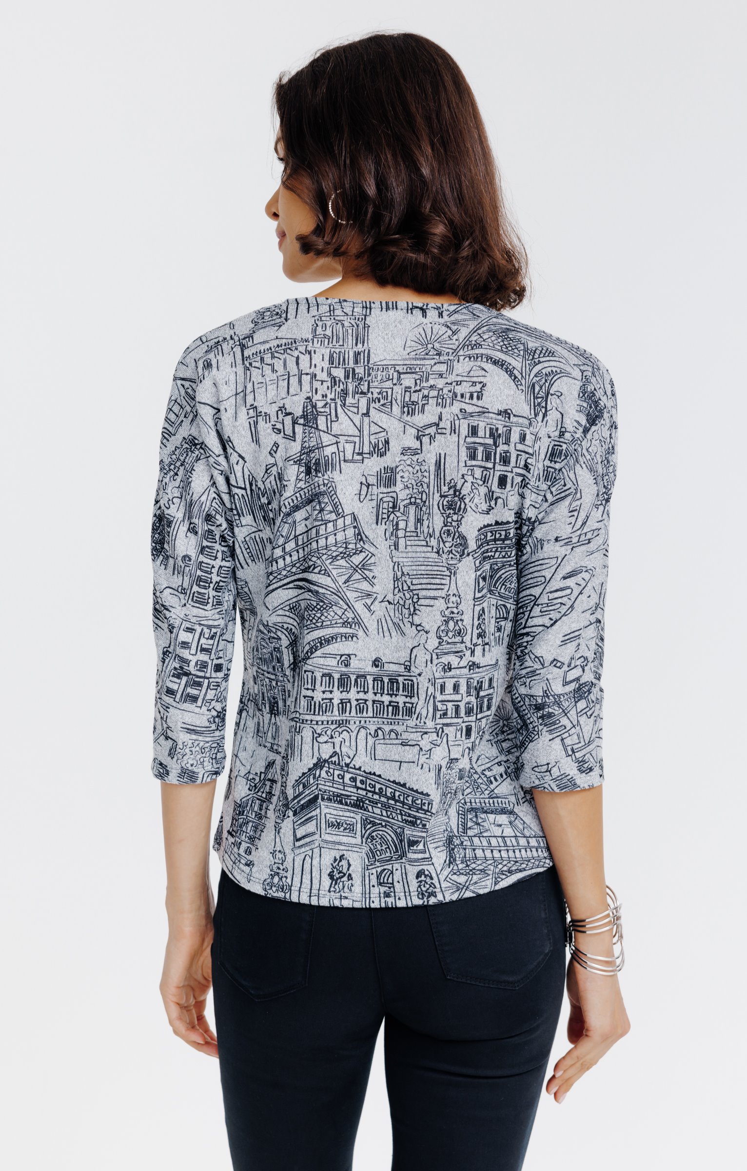 Pull imprimé all over - GRIS CLAIR