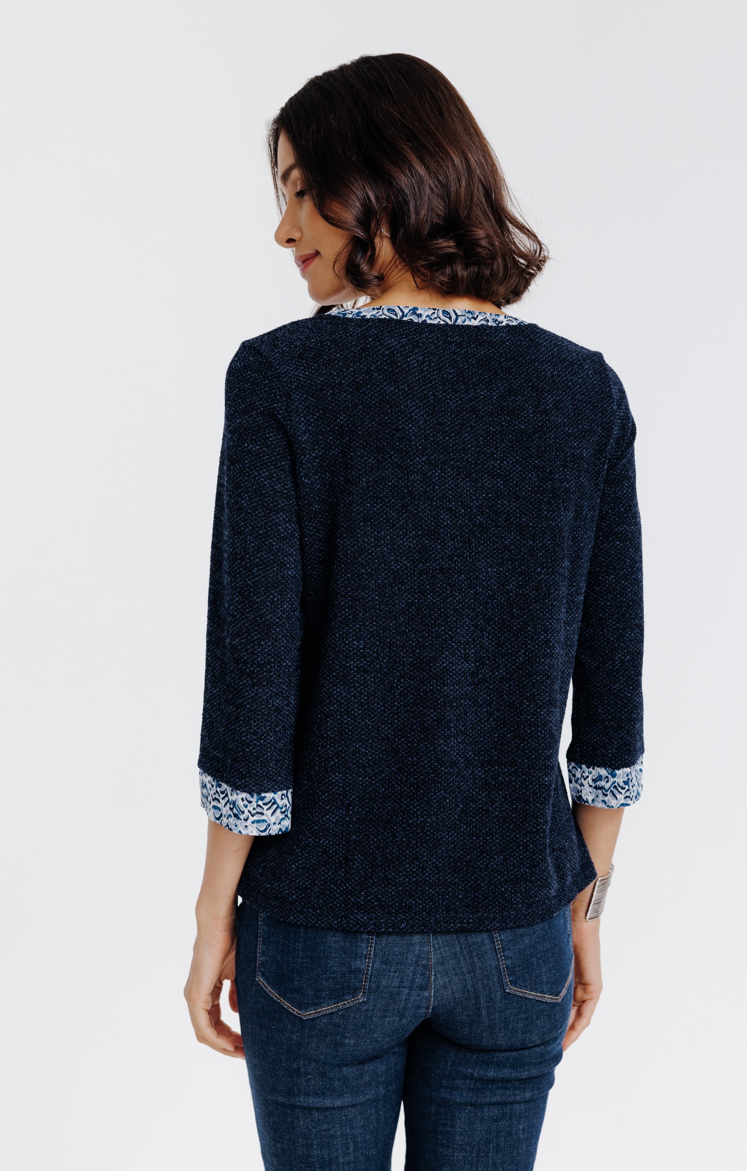 Pull 2-en-1 avec boutons - MARINE