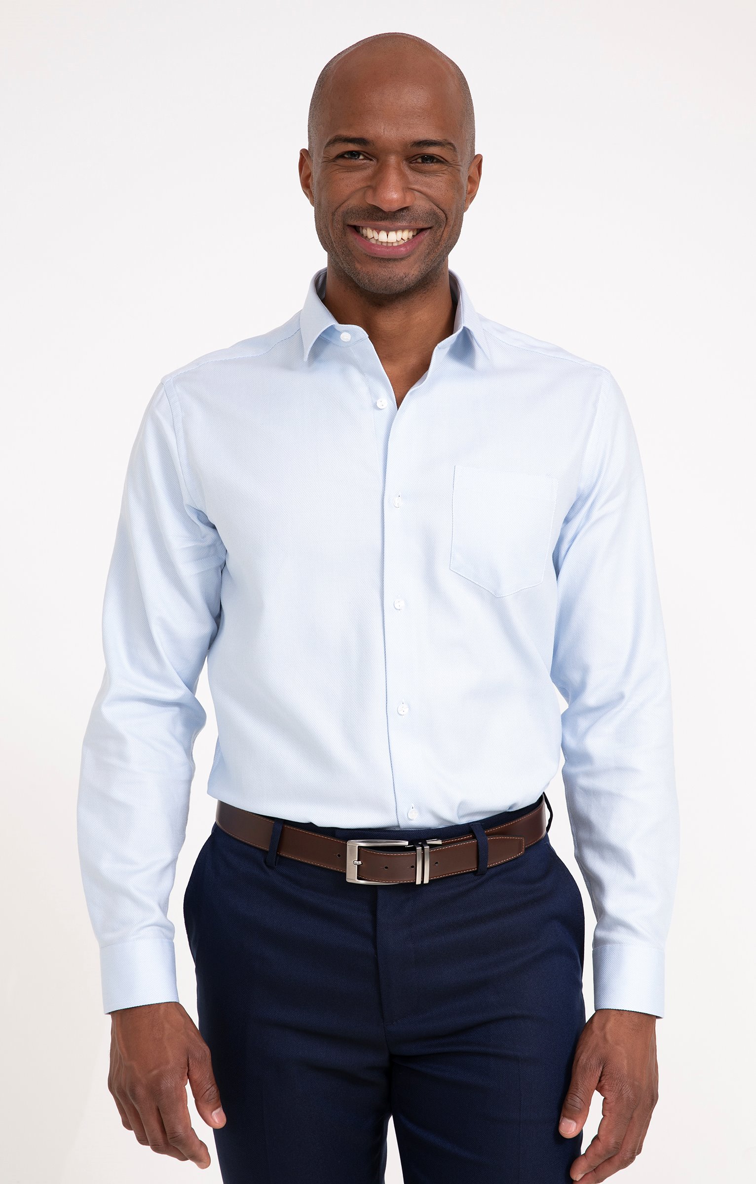 Chemise manches longues coupe regular - BLEU CIEL