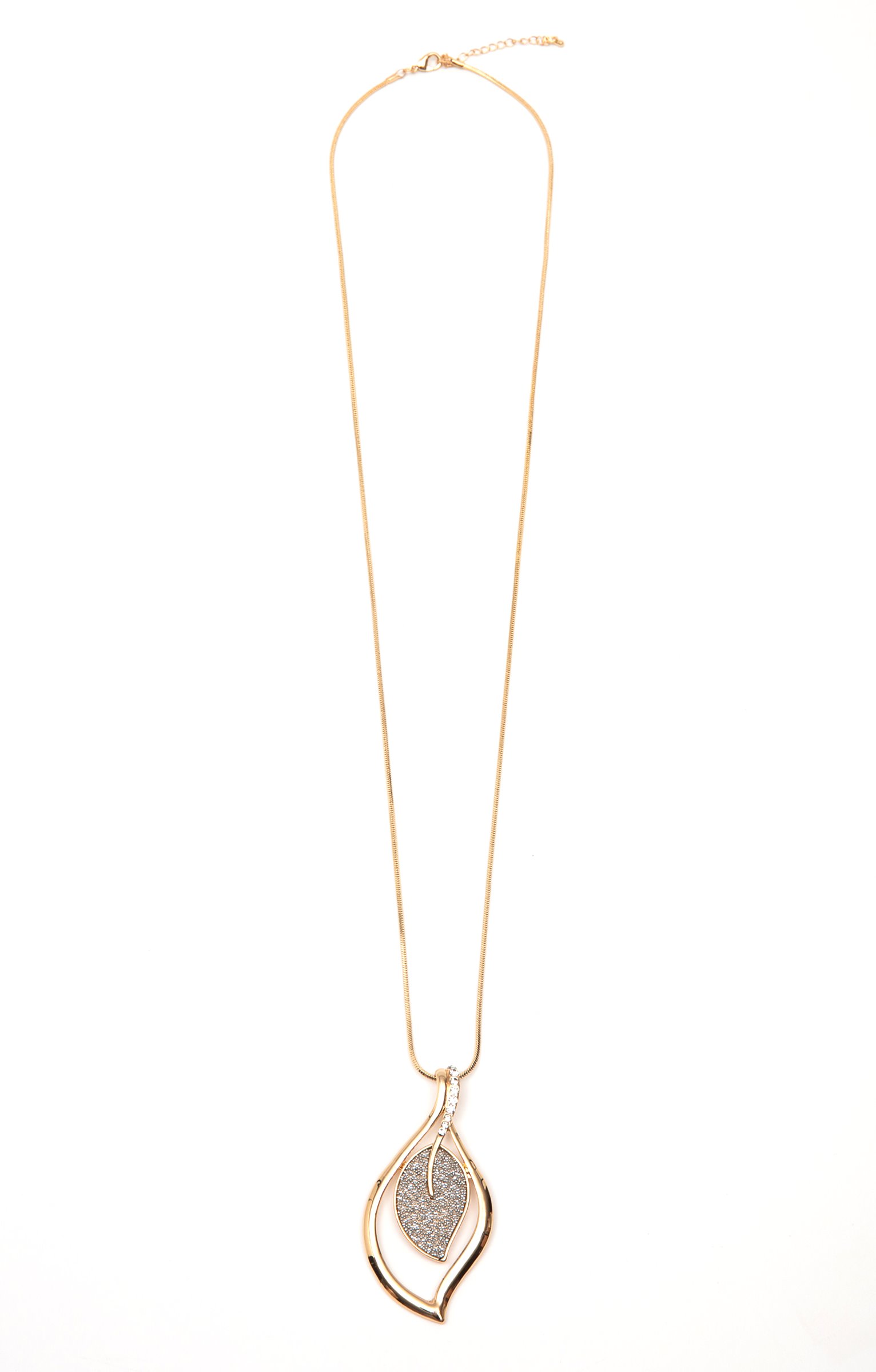 Sautoir pendentif feuille - OR