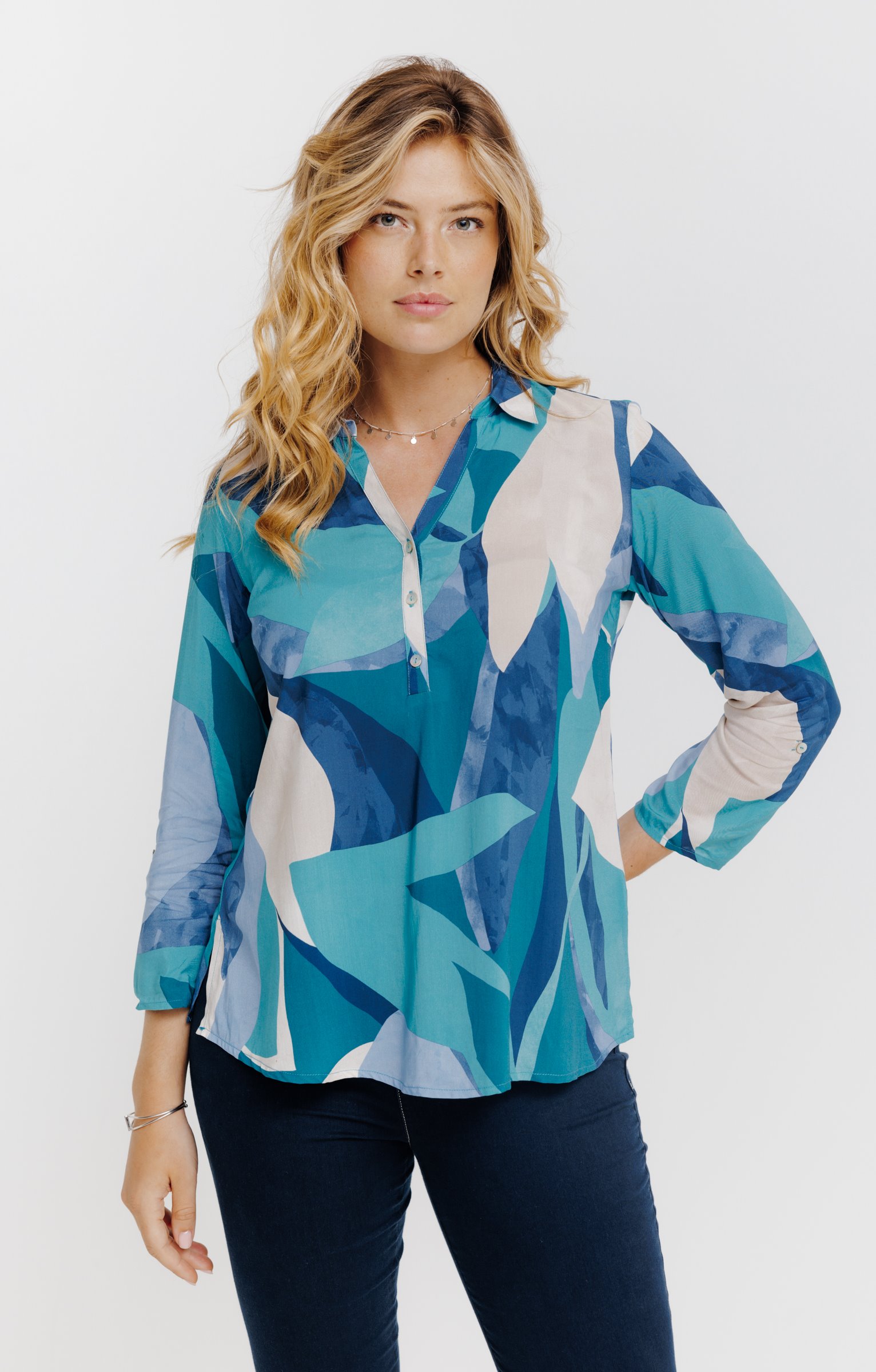 Tunique imprimée en viscose  - VERT