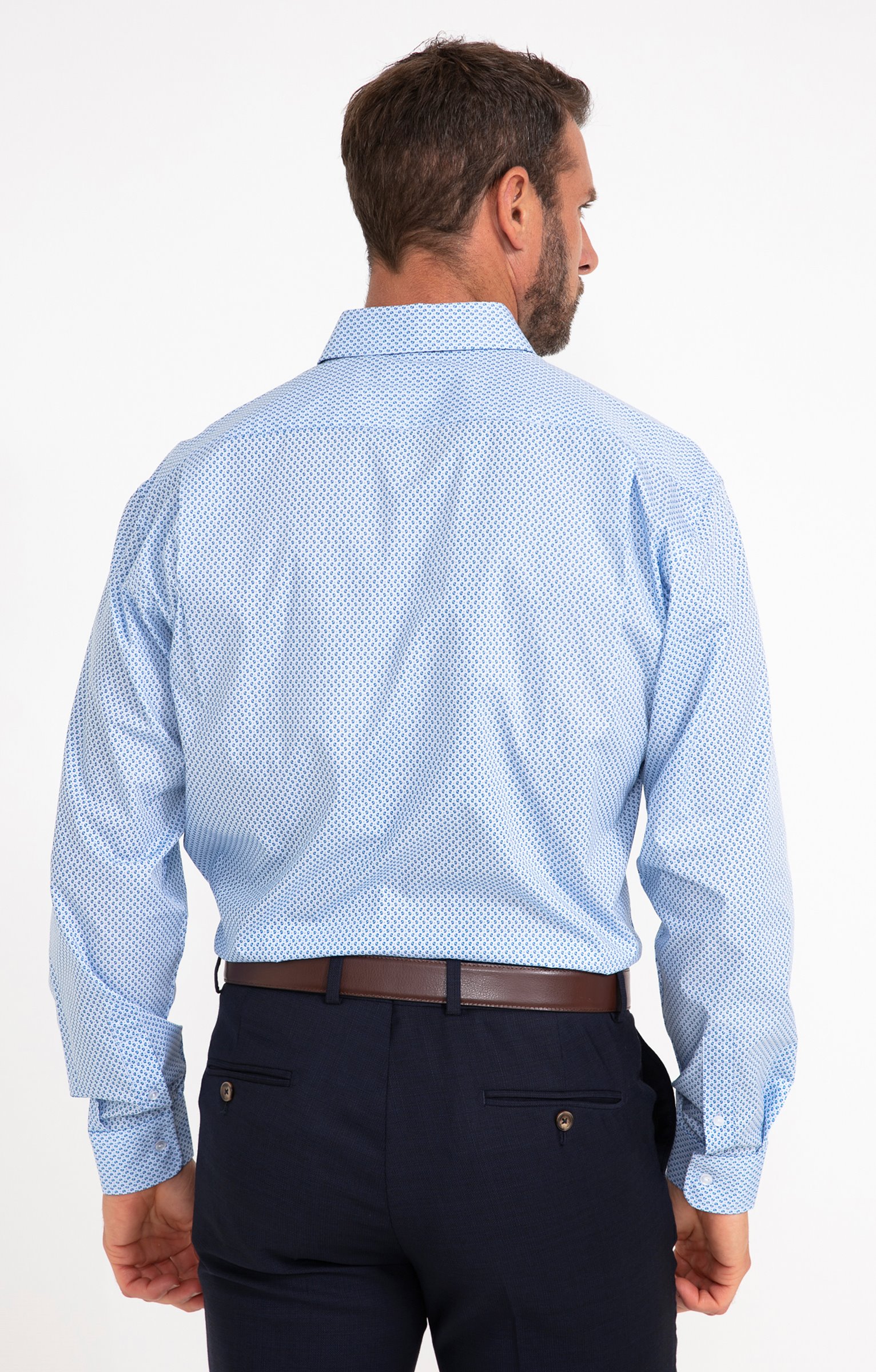 Chemise manches longues CASHPRINT - BLEU CIEL