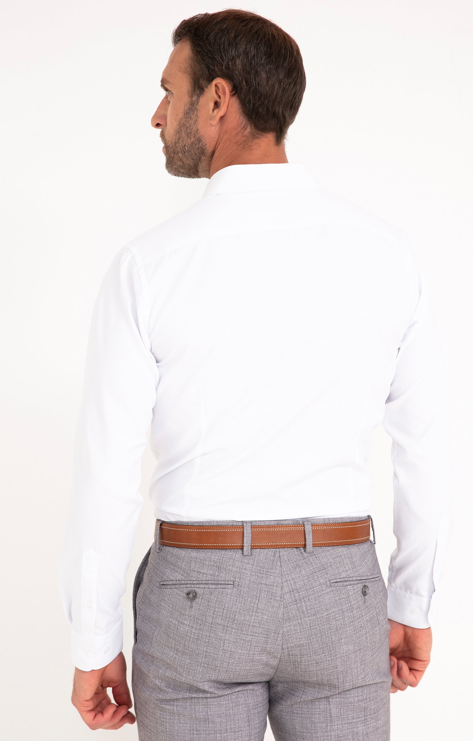 Chemise WHITEGRID coupe ajustée - BLANC