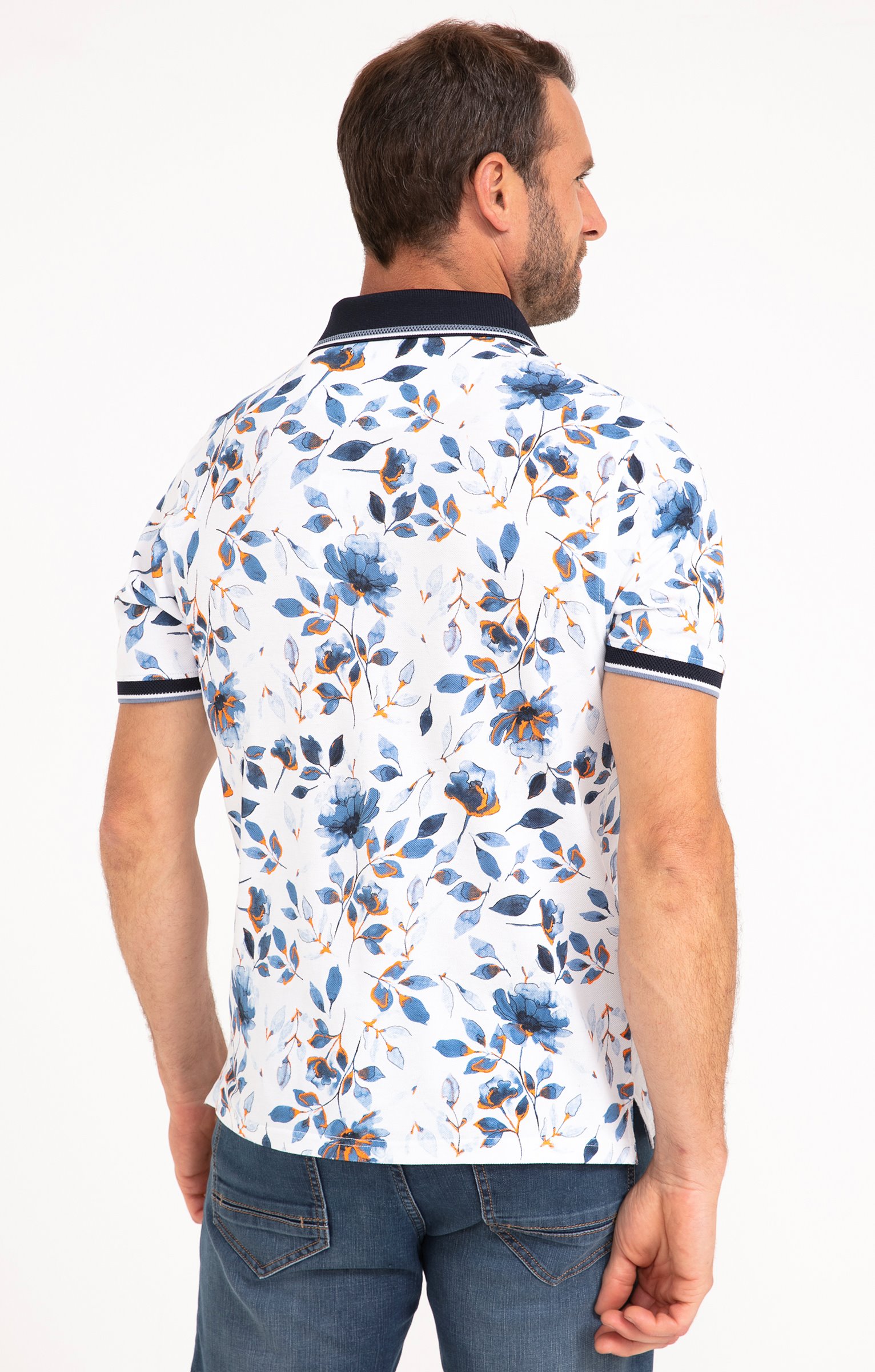 Polo manches courtes Flower - BLANC