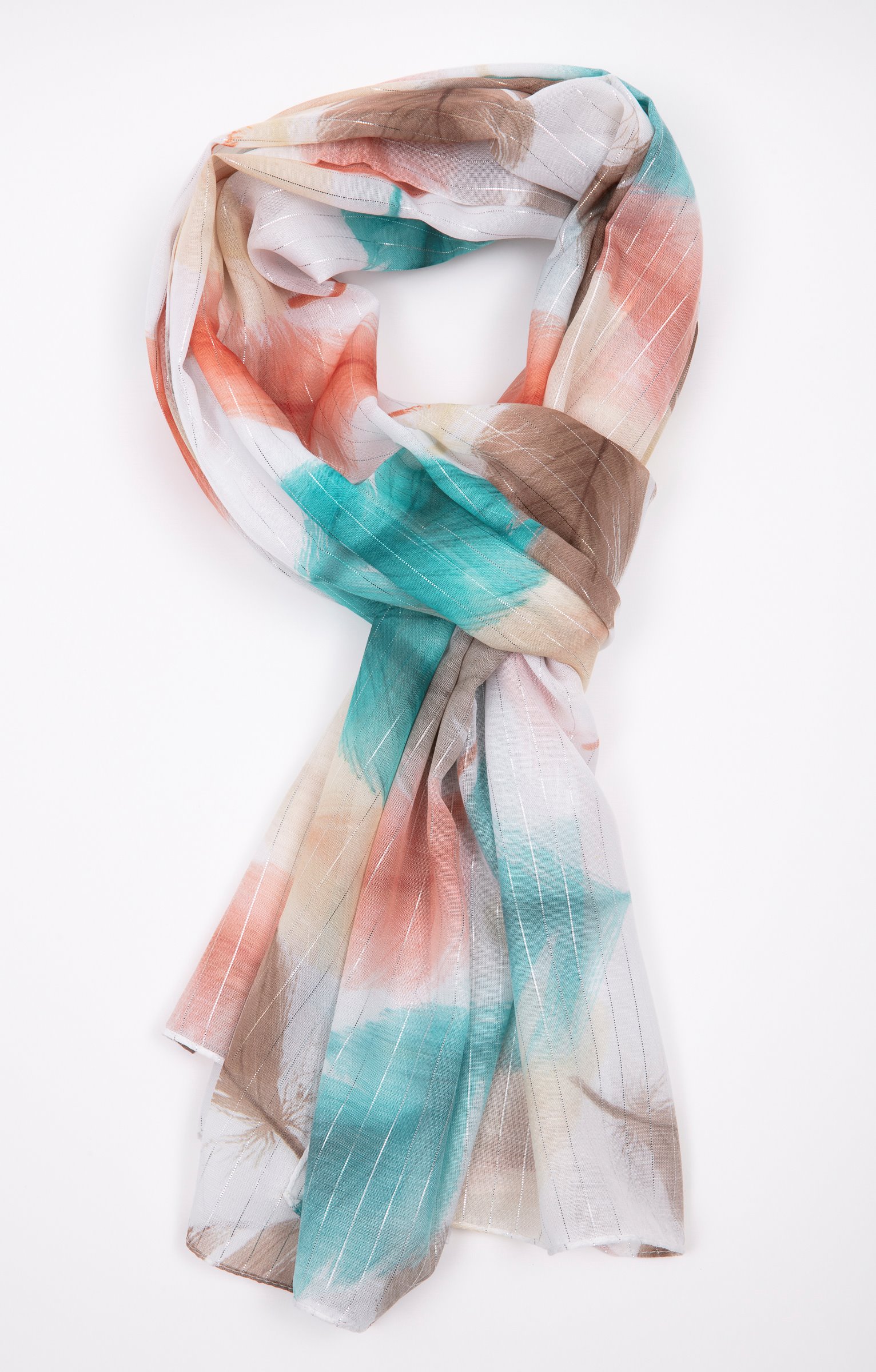 Grand foulard léger imprimé tissé - VERT