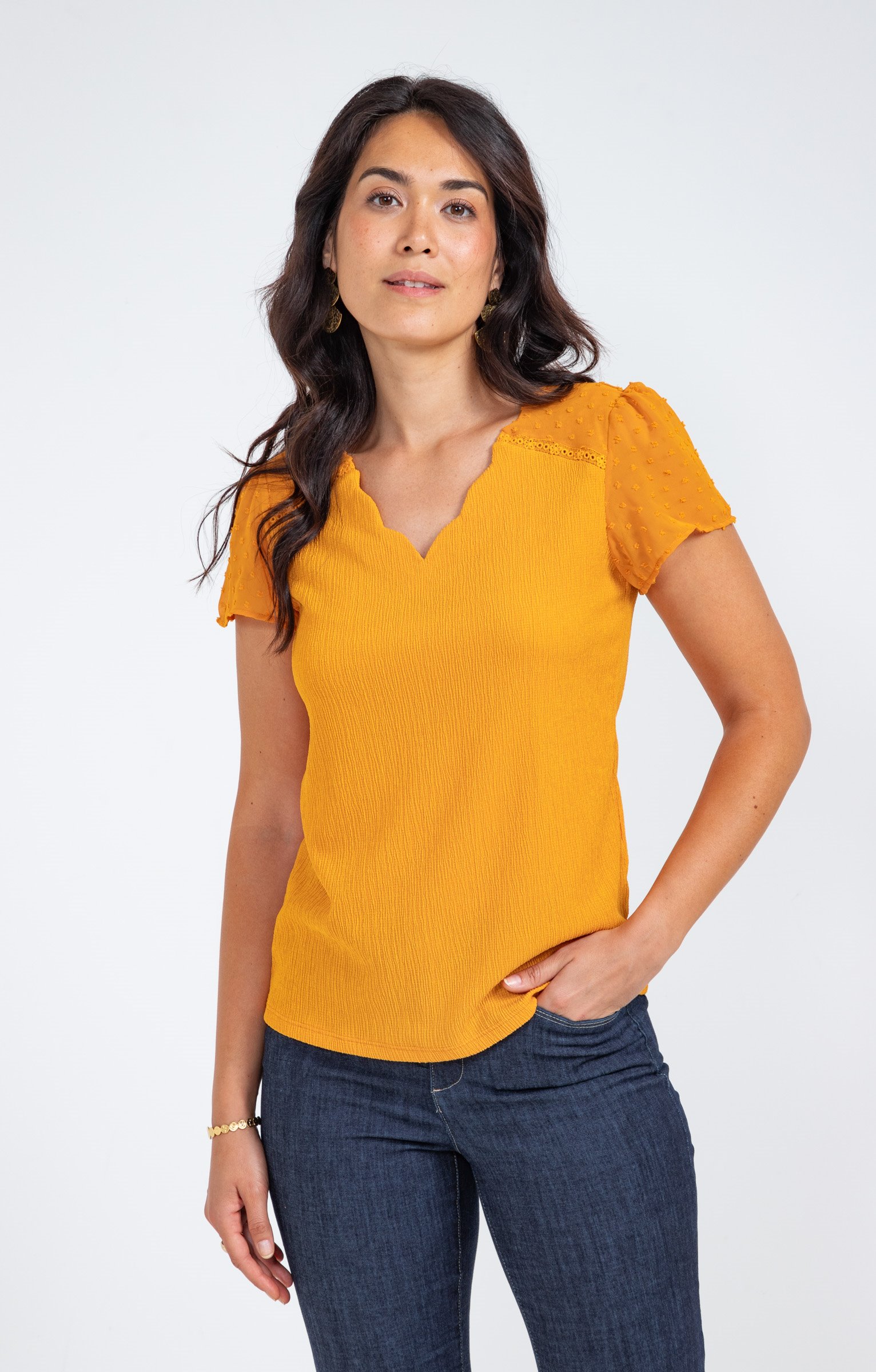 Tee-shirt bimatière - OCRE