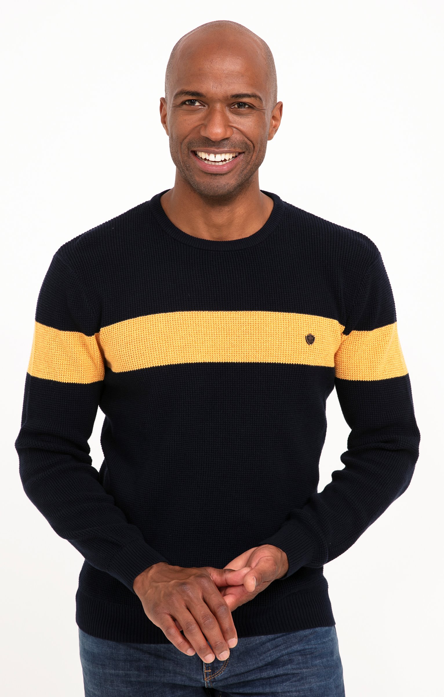 Pull col rond rayé - MARINE