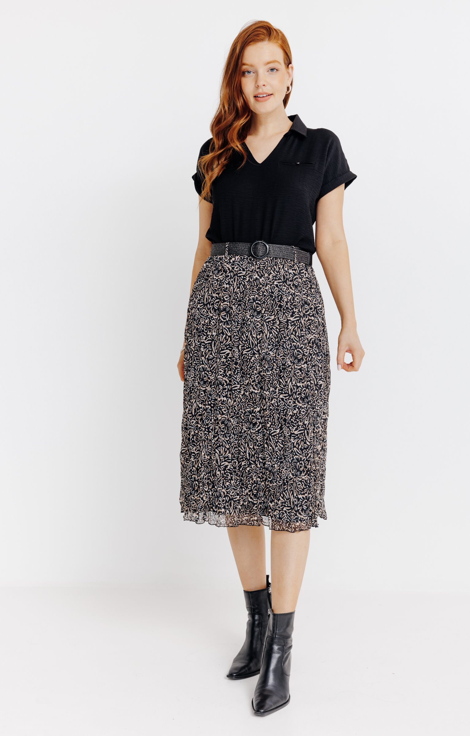 JUPE LONGUE DOUBLEE AVEC CTR - NOIR