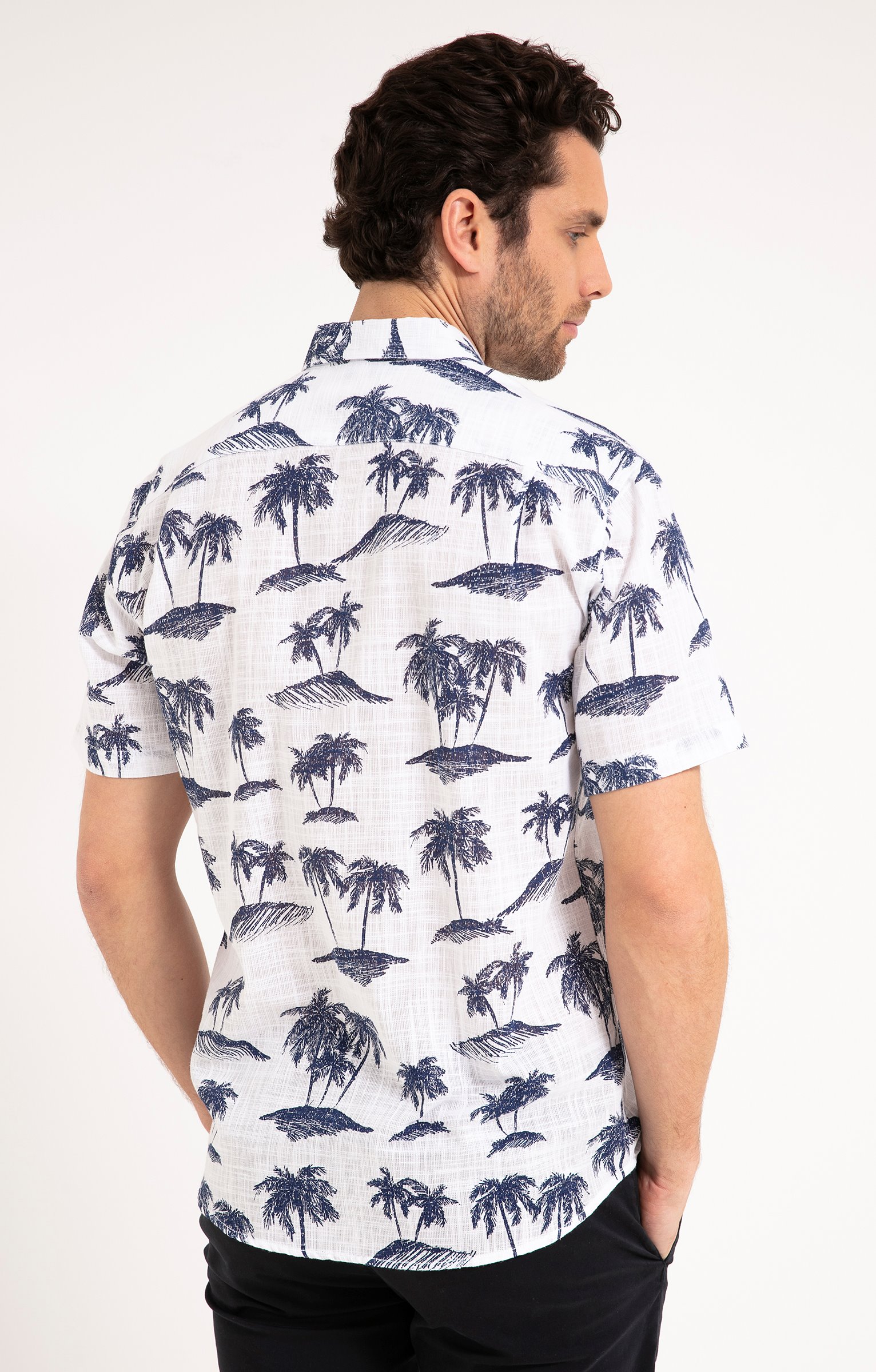 Chemise manches courtes ISLAND - BLANC