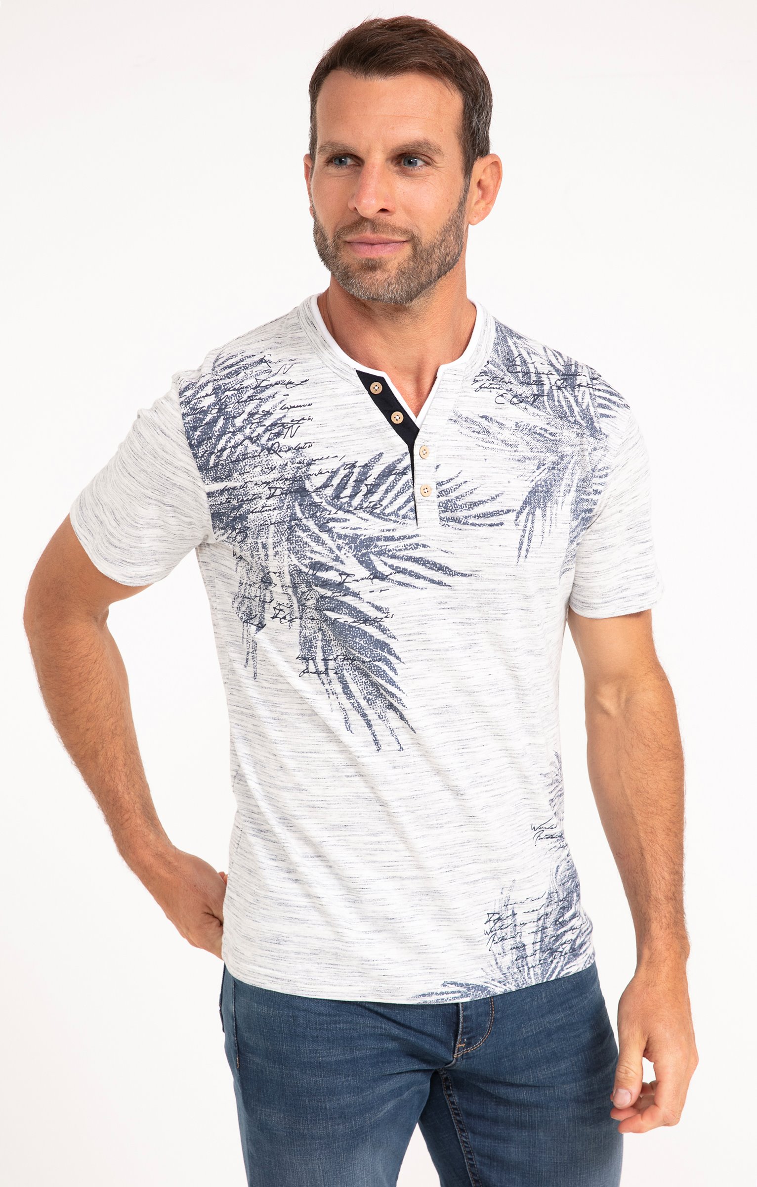 Tee-shirt manches courtes Biggie Palm - BLEU