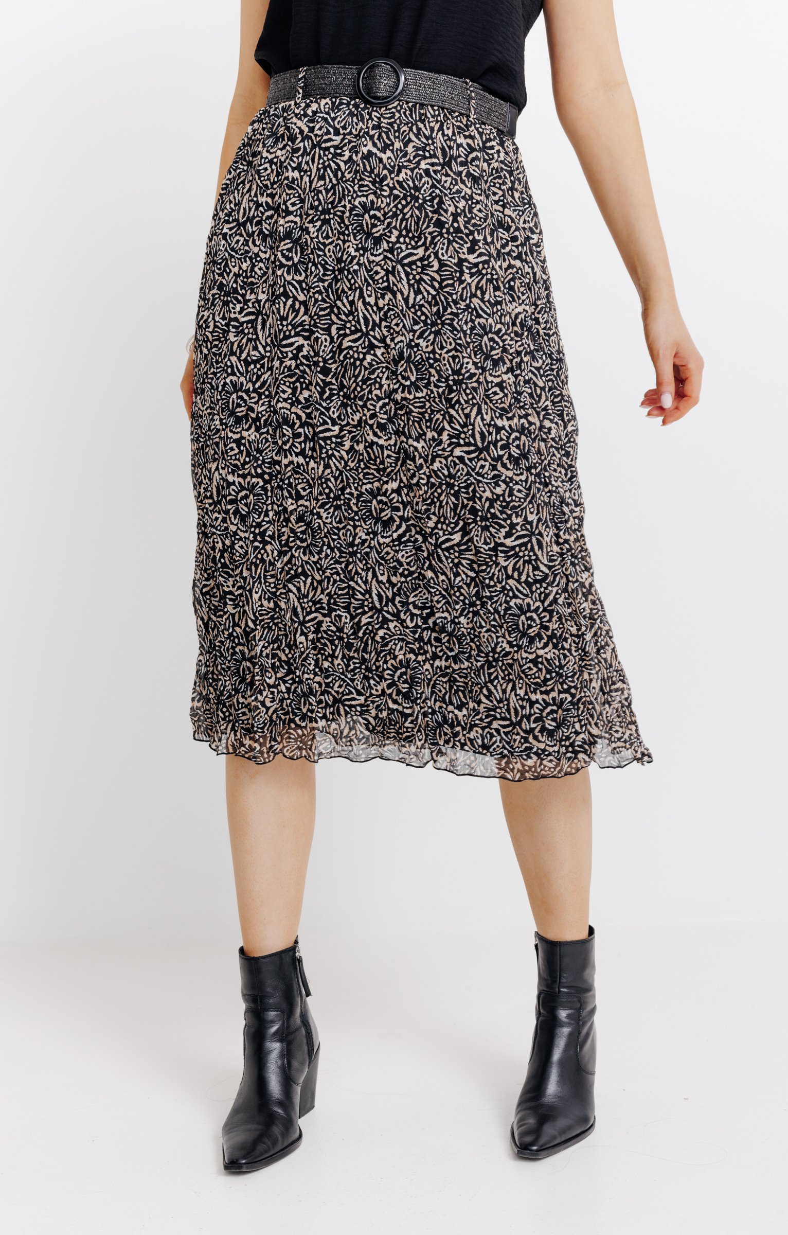 JUPE LONGUE DOUBLEE AVEC CTR - NOIR