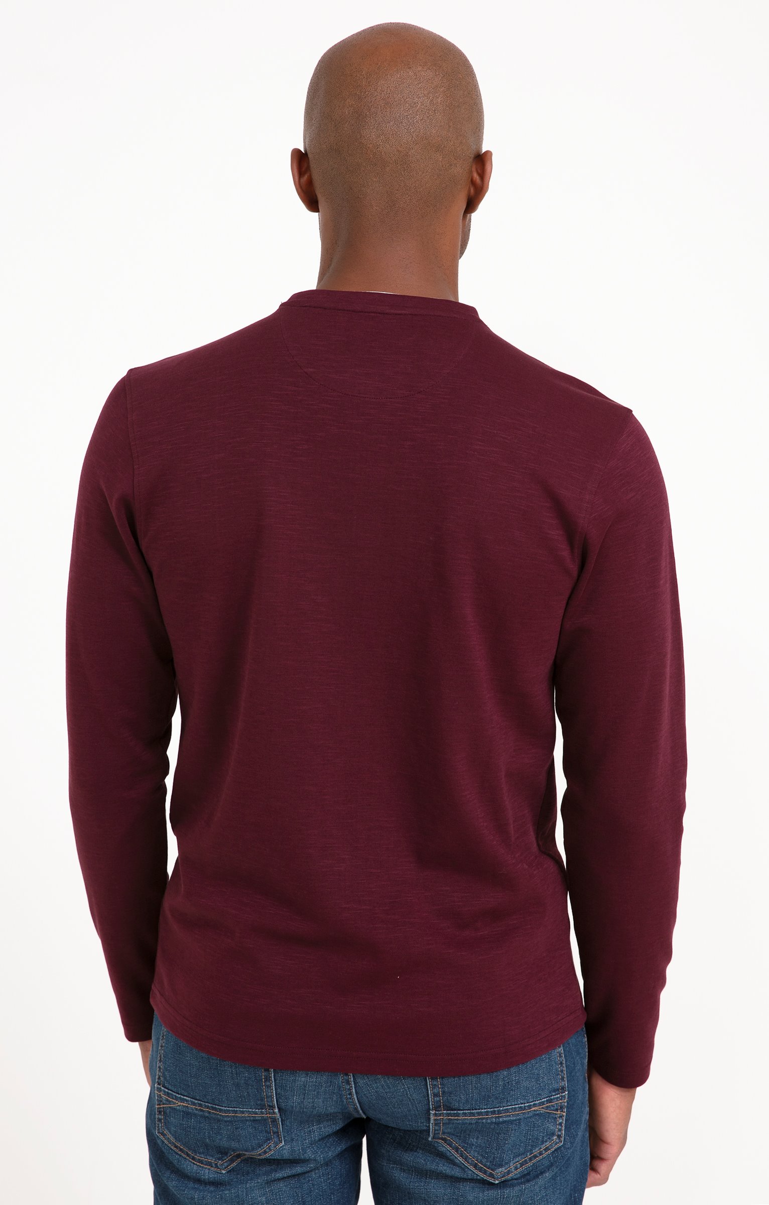 Tee-shirt manches longues Slub interlock - PRUNE