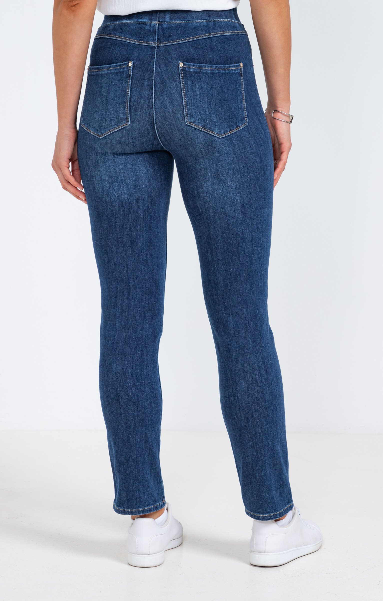 Tregging en denim bi-stretch - BLEU