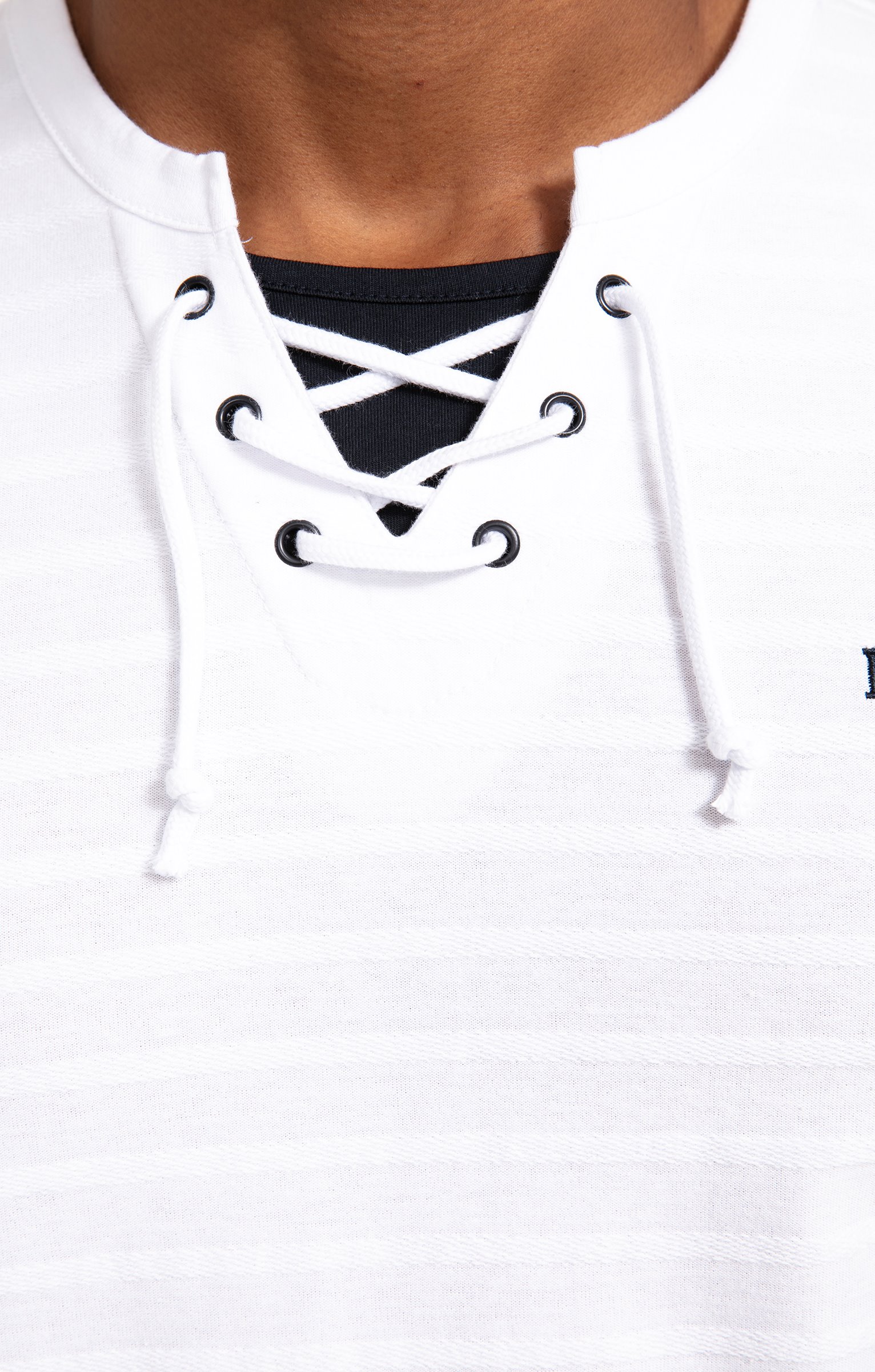 Tee-shirt manches courtes Lacet Cordage - BLANC