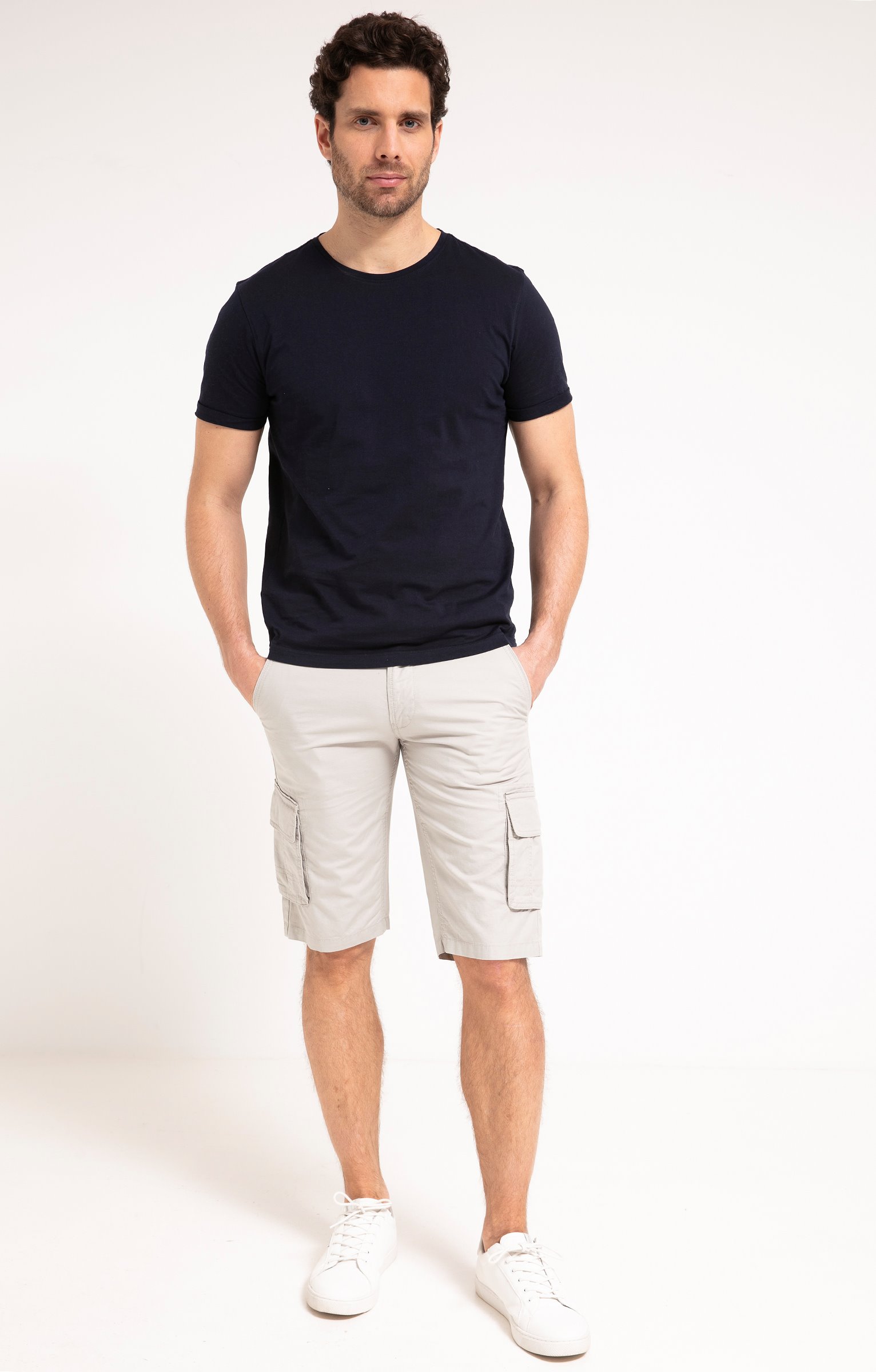 Bermuda Cargo avec ceinture - GRIS CLAIR