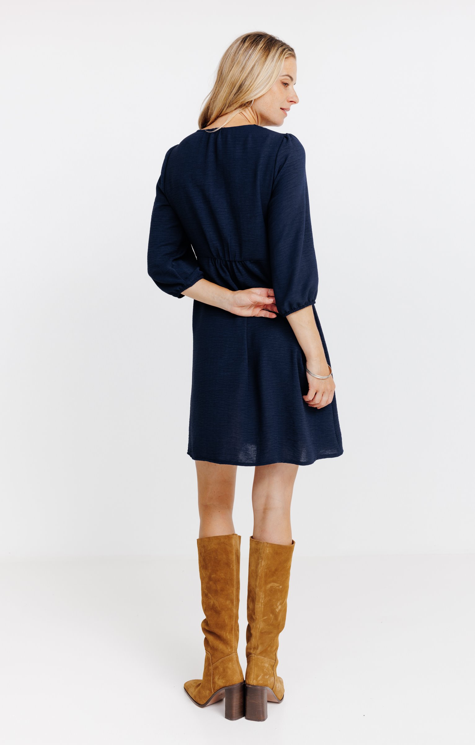 ROBE SOUPLE AVEC BOUTONS COEUR - BLEU