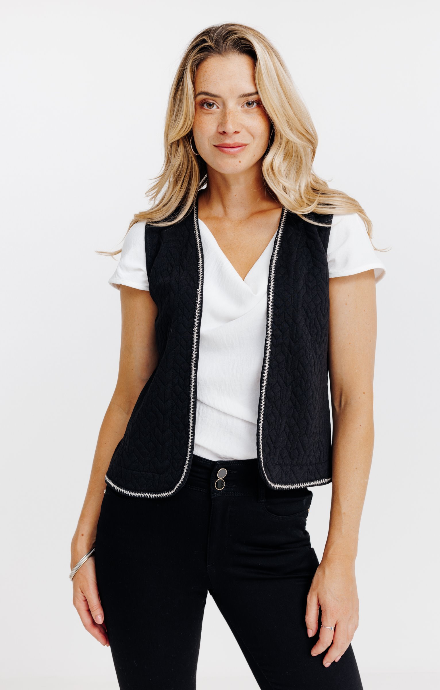 Cardigan sans manches - NOIR