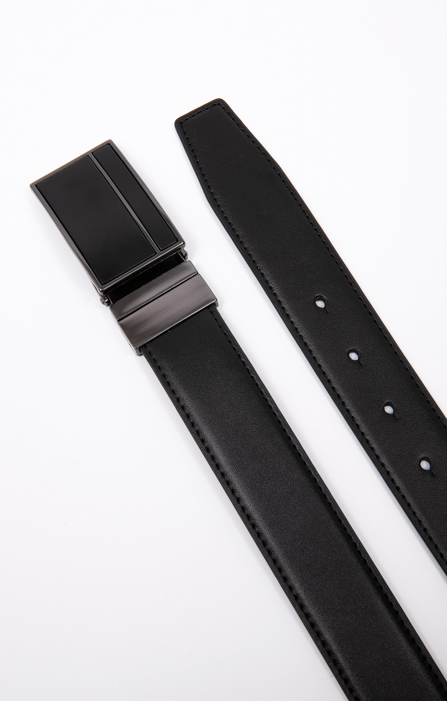 Ceinture réversible plaque - NOIR