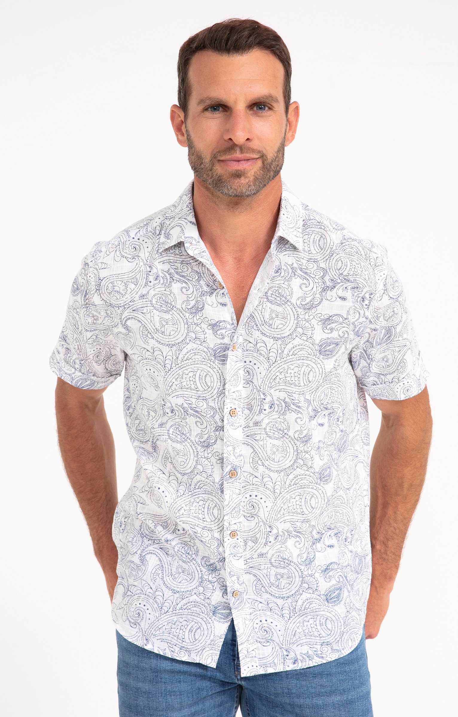 Chemise à manches courtes BADY - BLANC