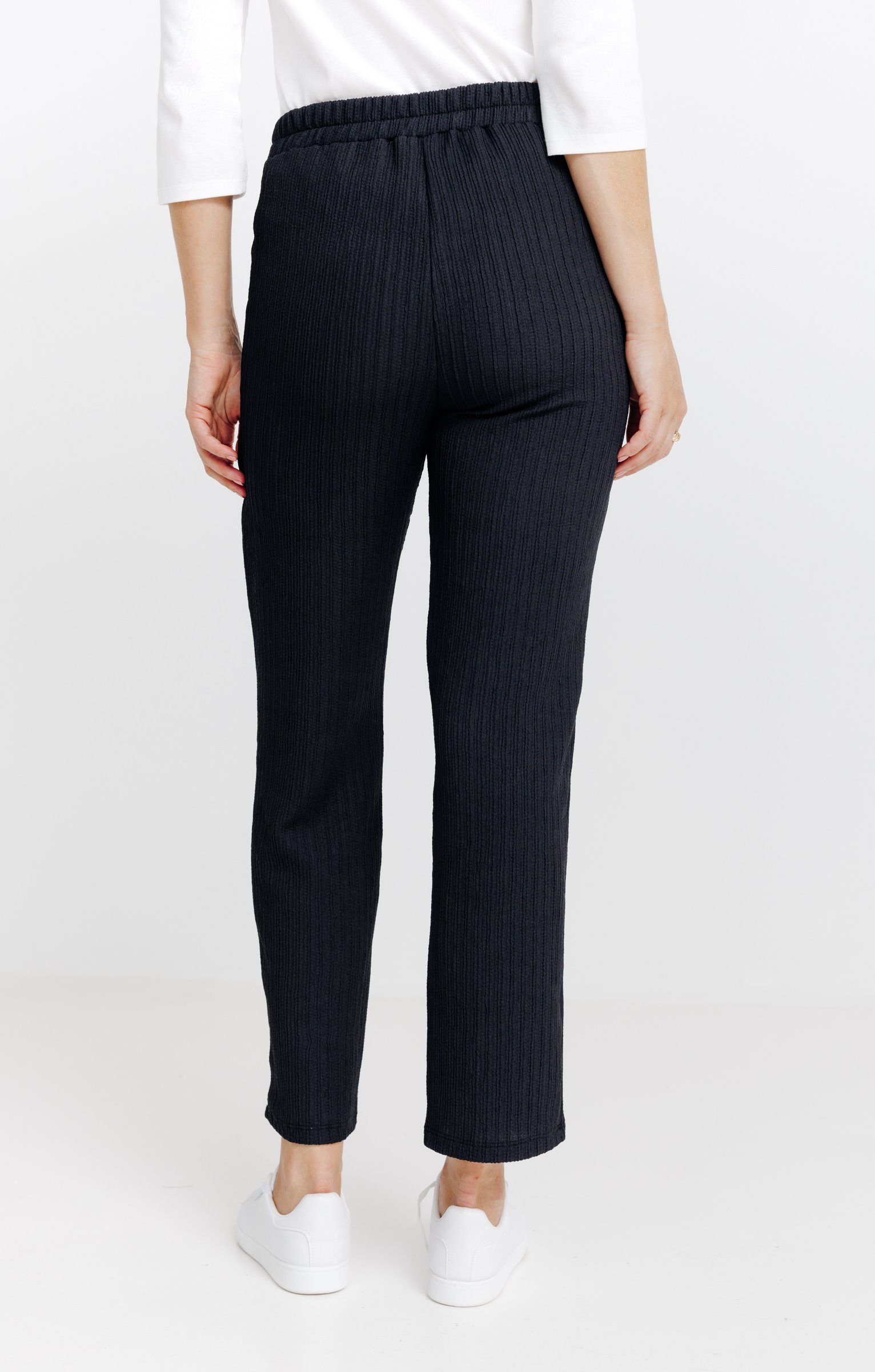 pantalon droit plissé - NOIR