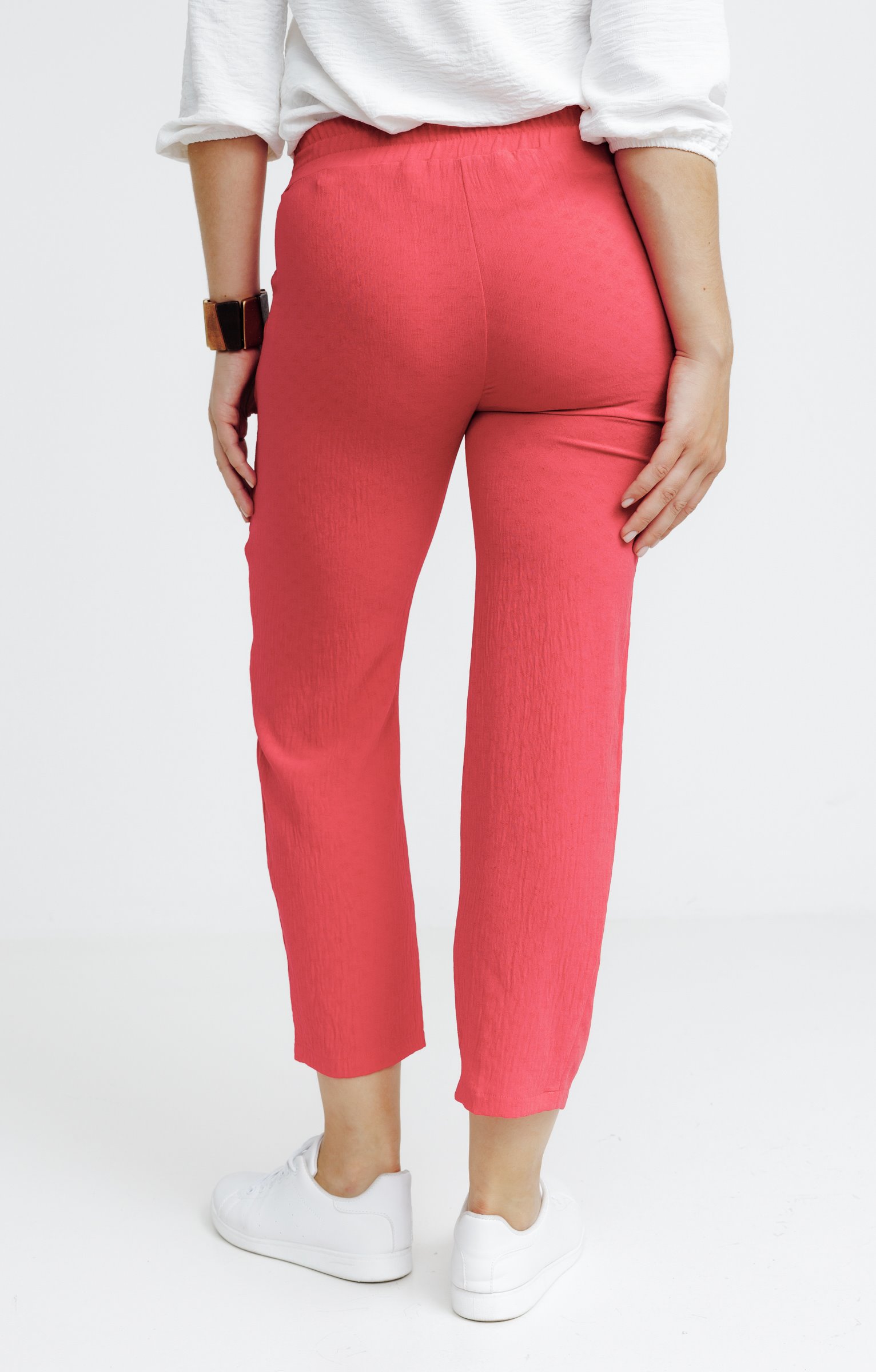 Pantalon 7/8 avec ceinture jogging - FRAMBOISE