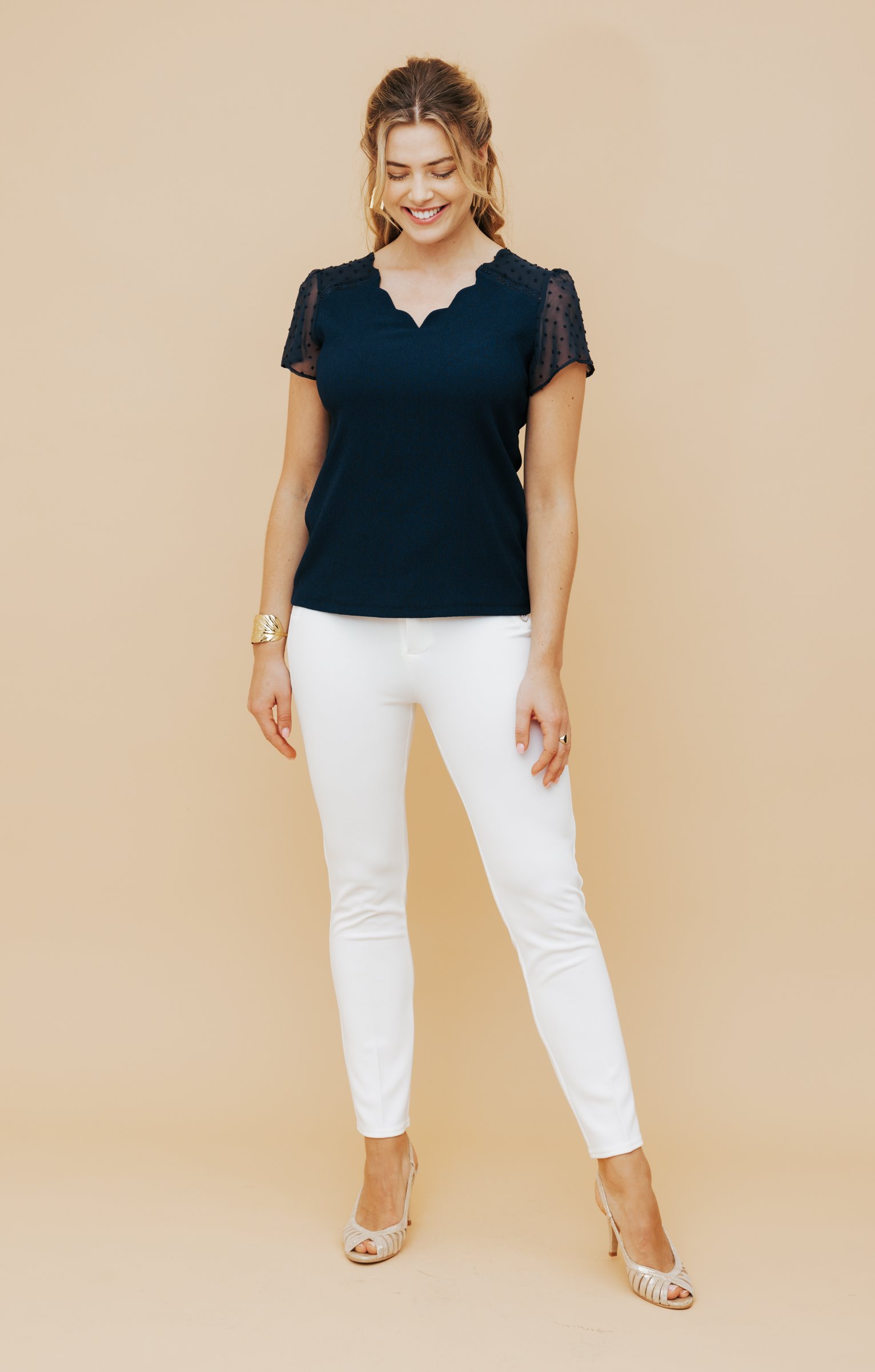 Tee-shirt uni galon - MARINE