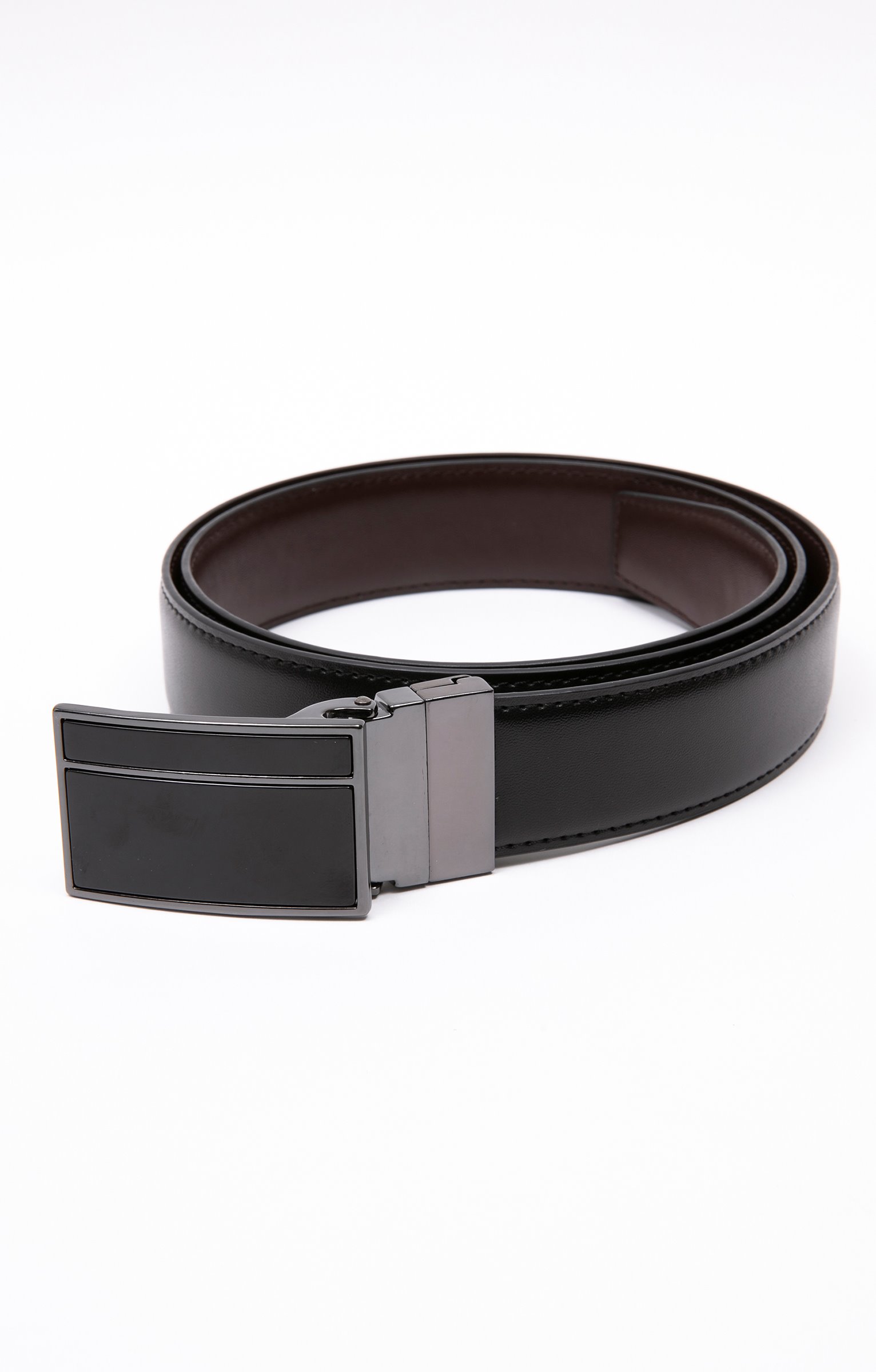 Ceinture réversible plaque - NOIR