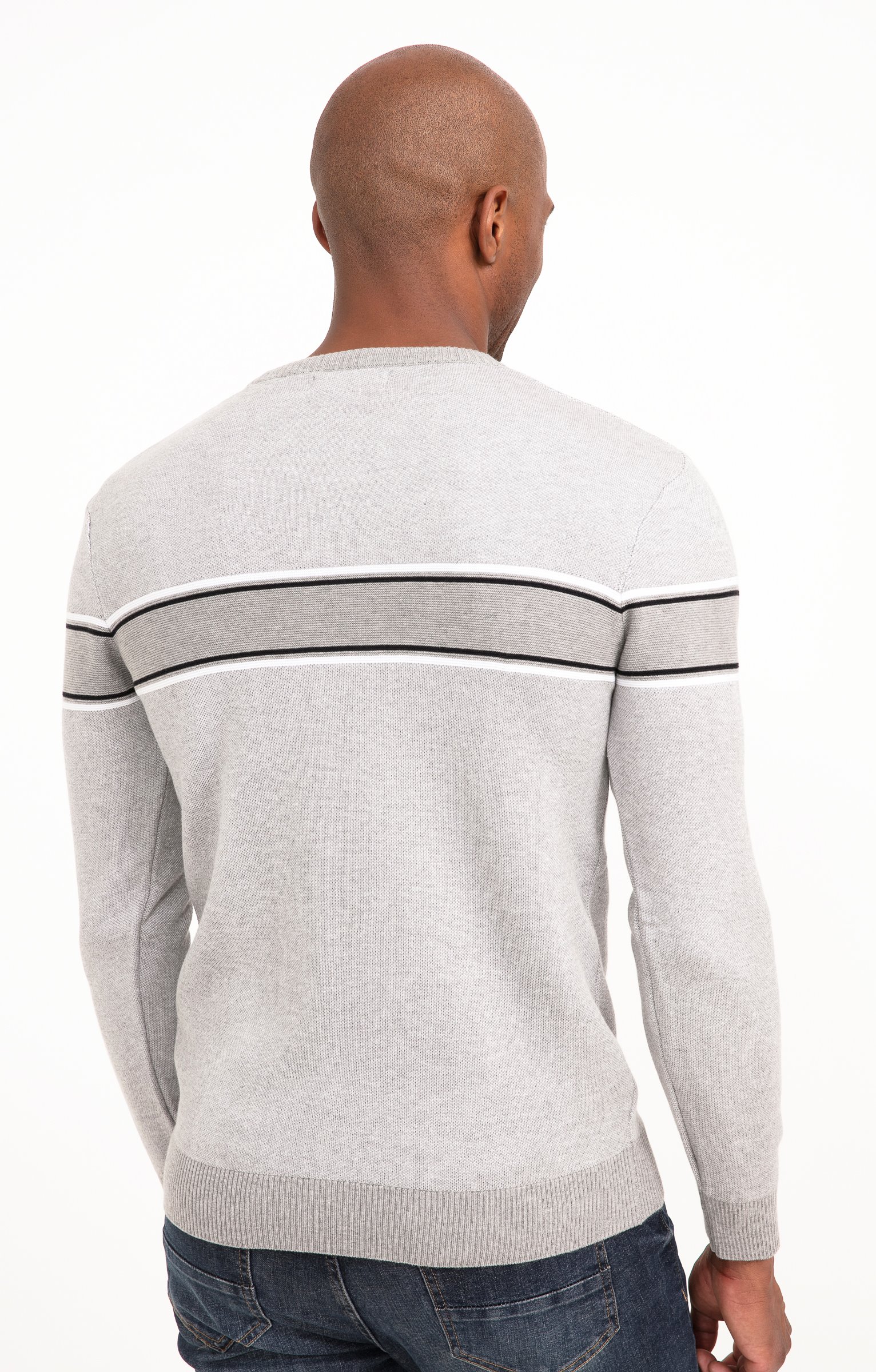 Pul col rond rayé - GRIS CLAIR