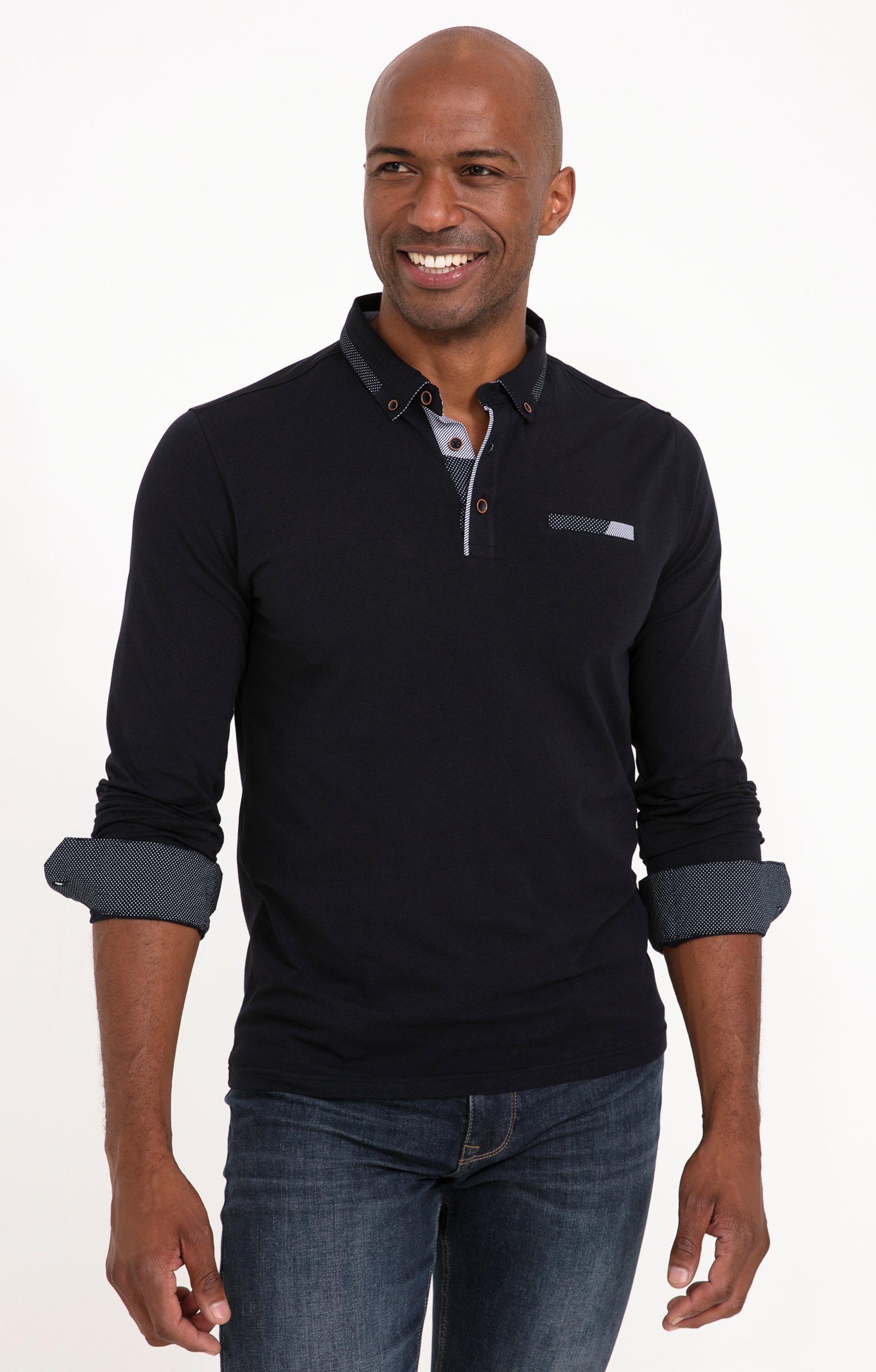 Polo manches longues Sued Barca - MARINE