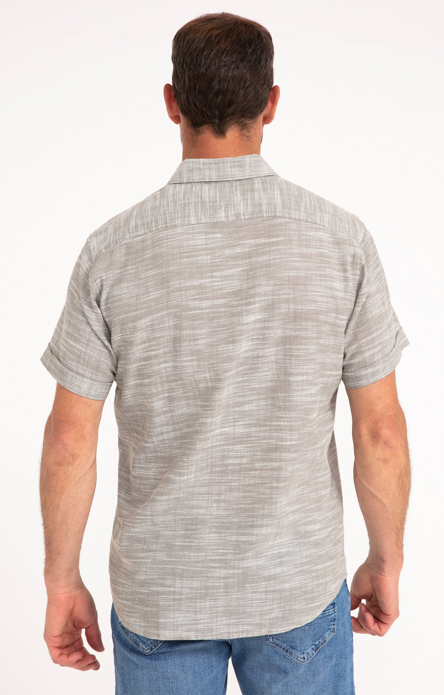 Chemise manches courtes en gaz de coton - KAKI