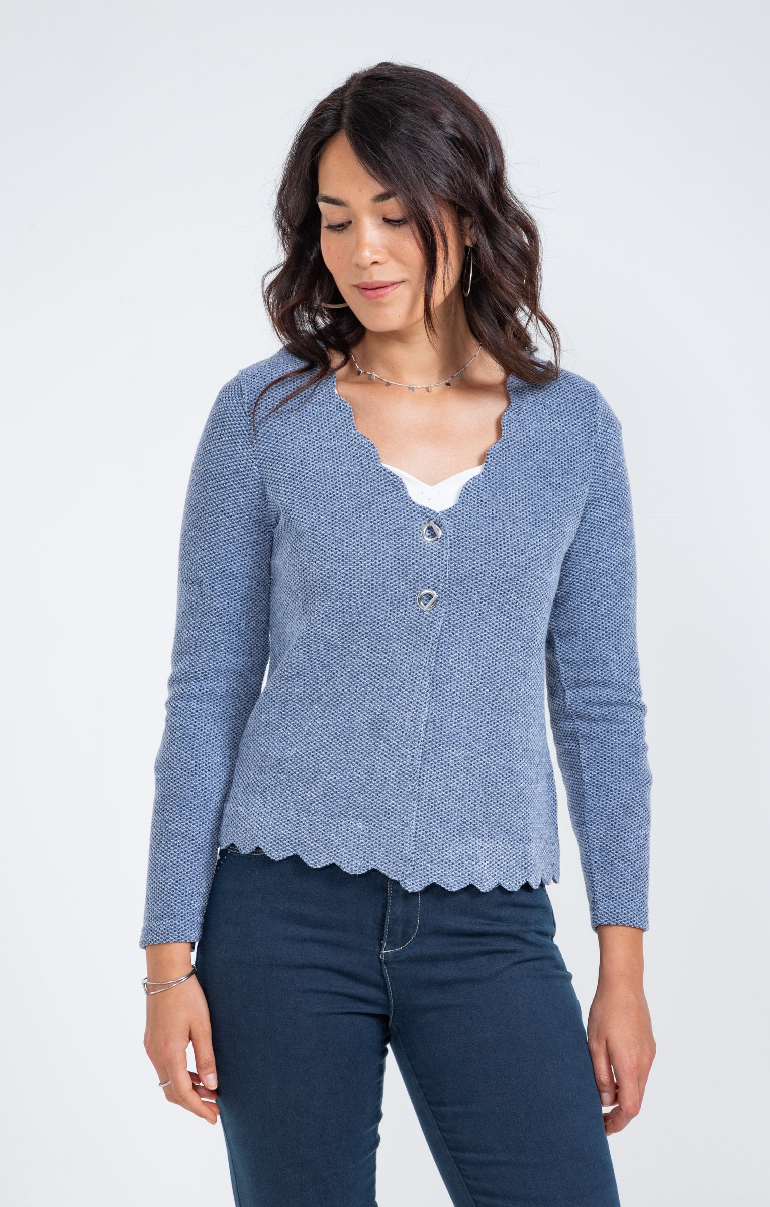 Cardigan festonné - INDIGO