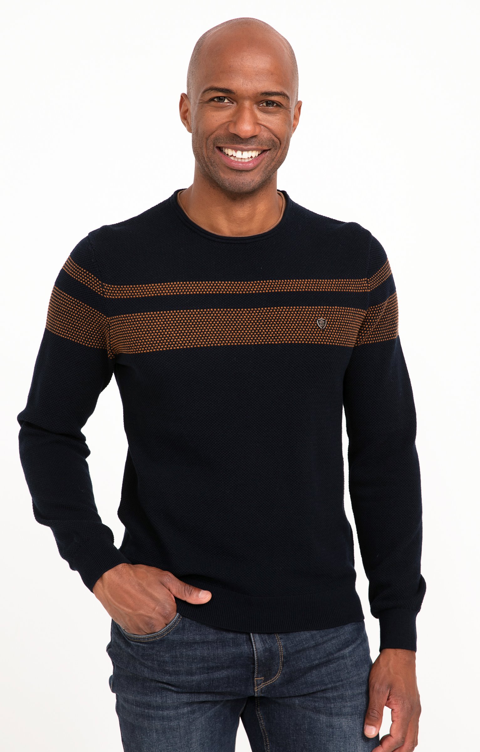 Pull rayure placée - CAMEL