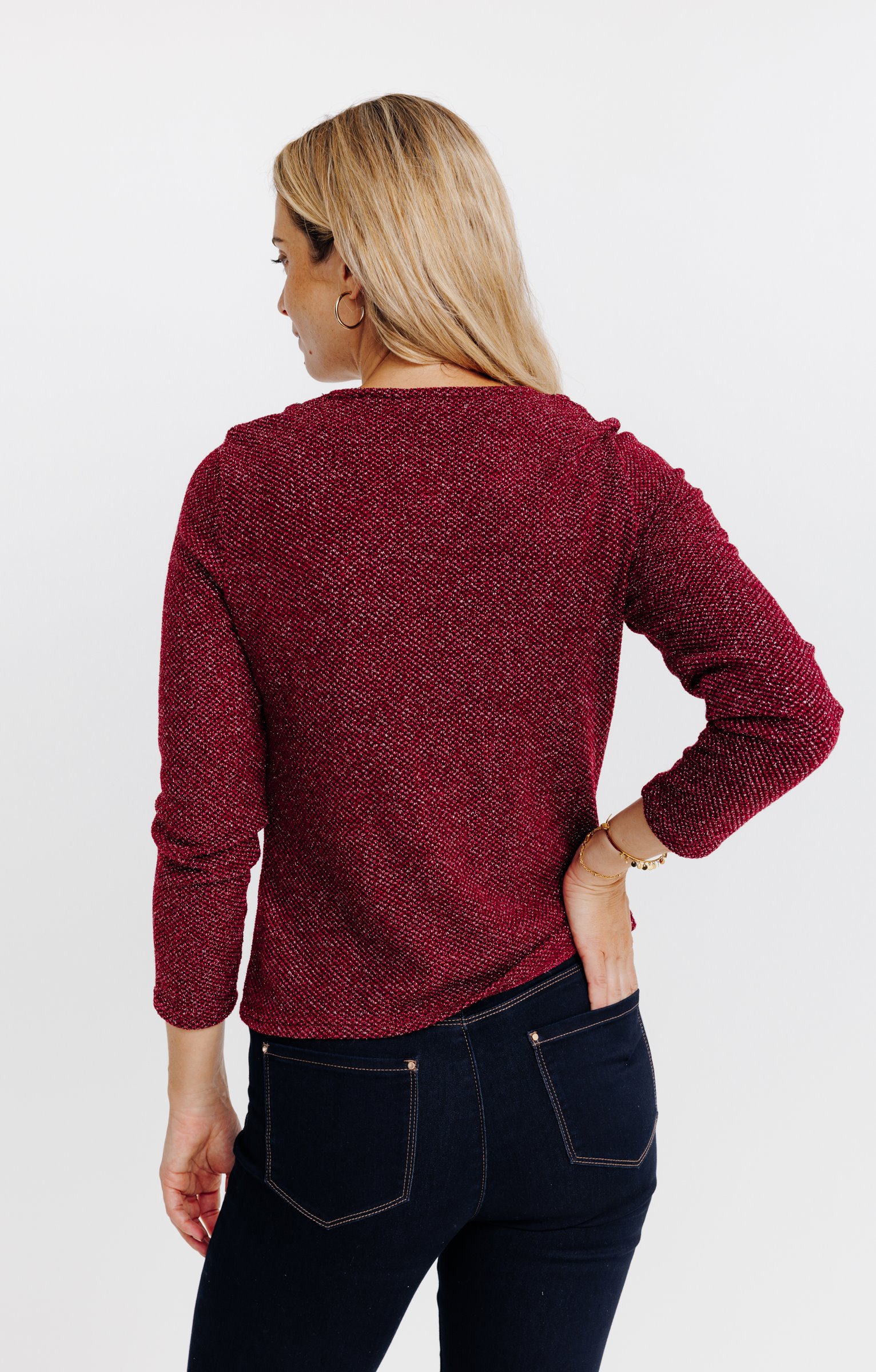 Cardigan boutonné - BORDEAUX