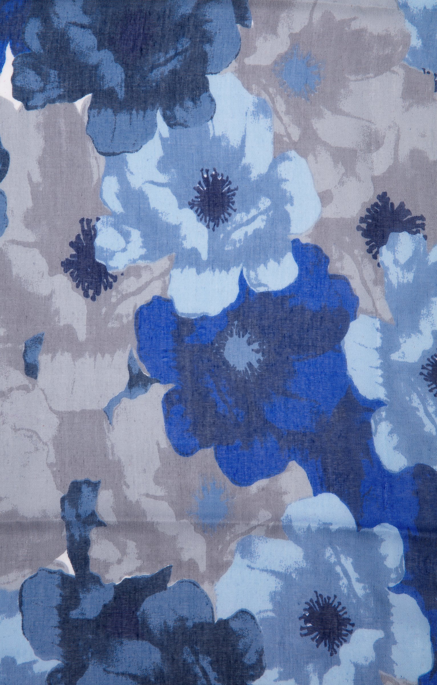 Grand foulard motifs fleurs - INDIGO