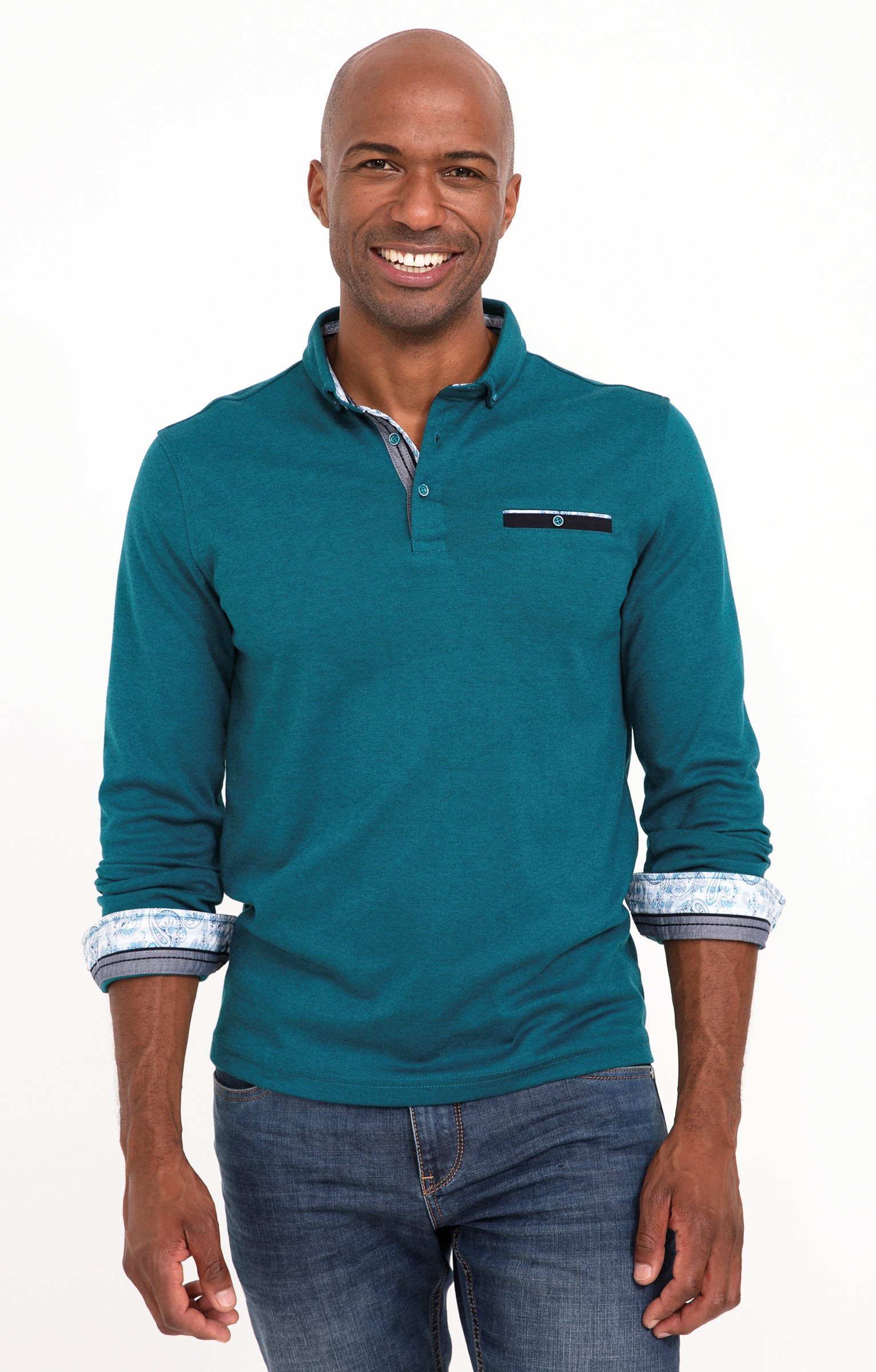 Polo manches longues Sheldon - PÉTROLE