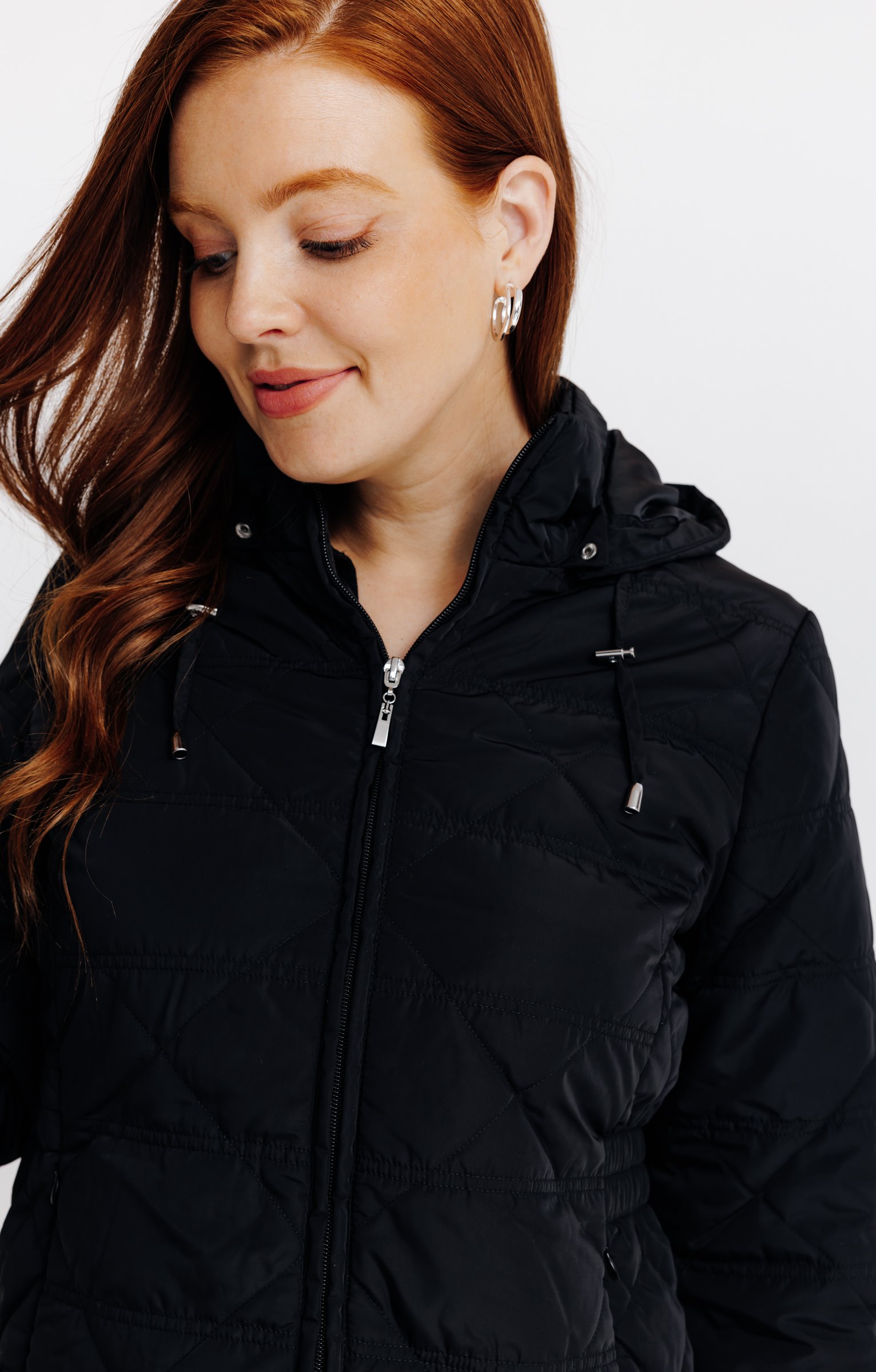 Doudoune courte matelassage fantaisie - NOIR