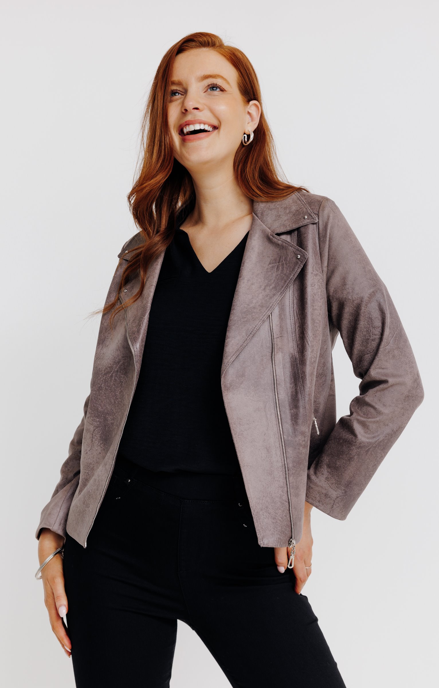 Blouson biker - TAUPE