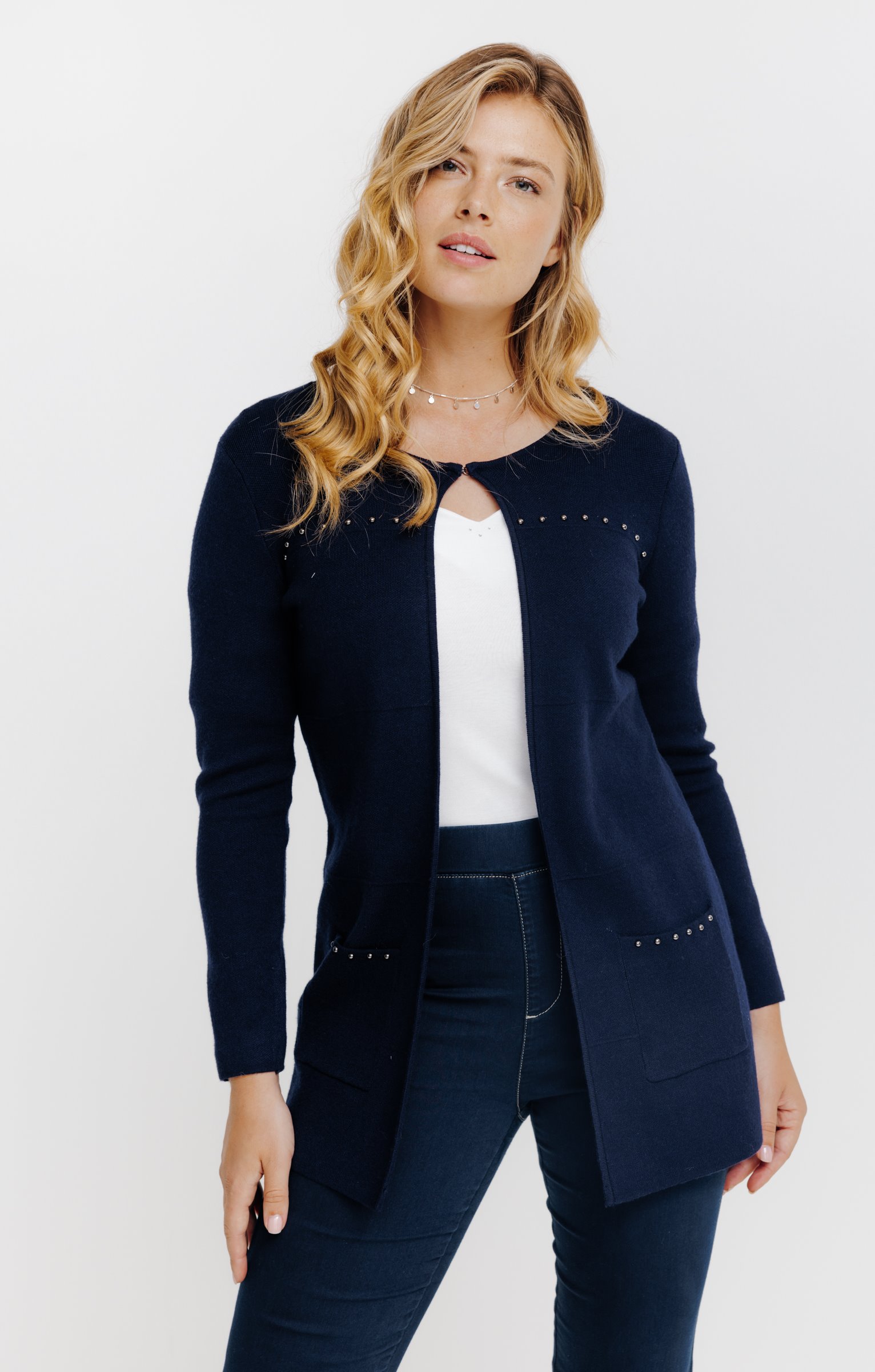 Cardigan long - MARINE