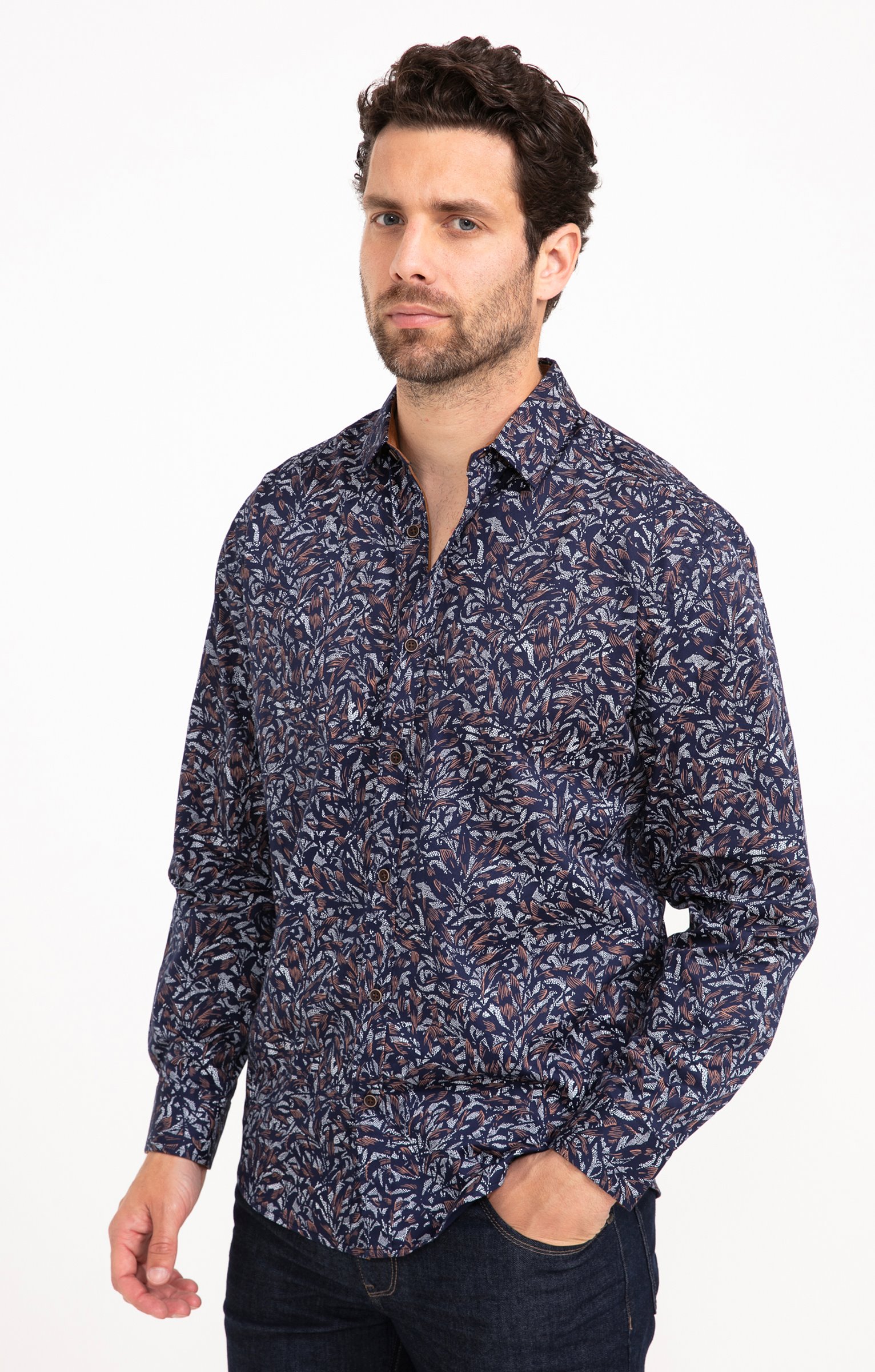 Chemise manches longues LASCO - MARINE
