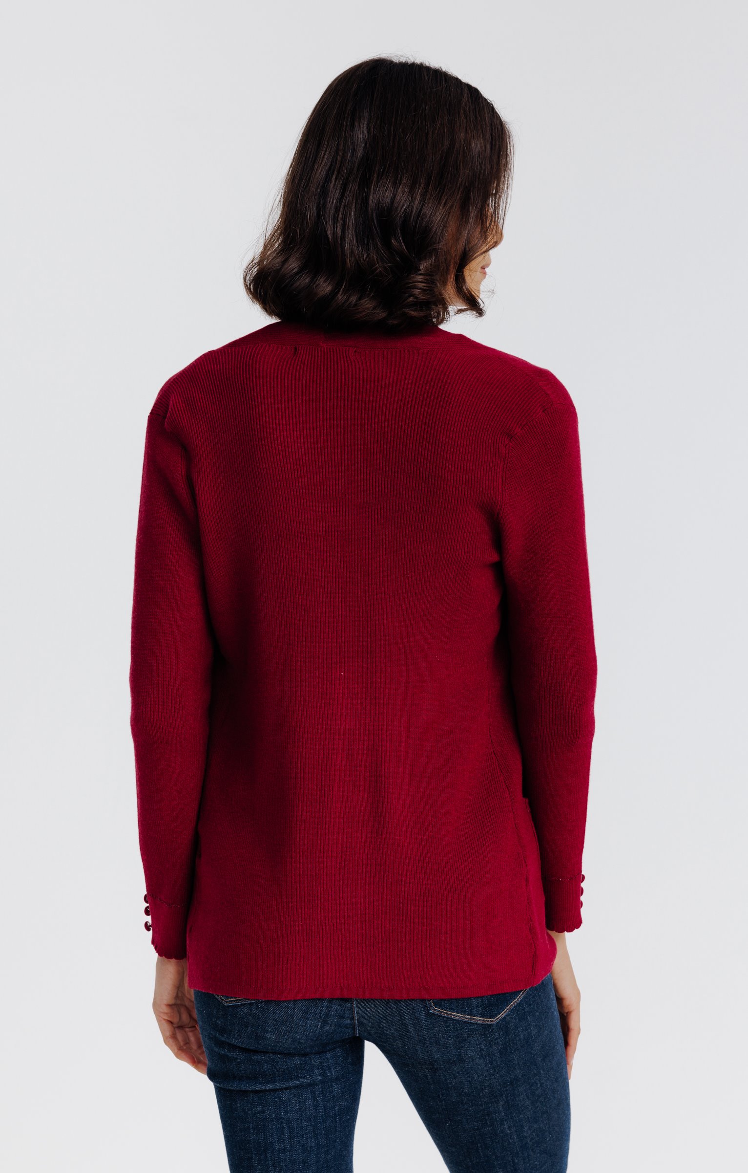 Cardigan côte anglaise - BORDEAUX