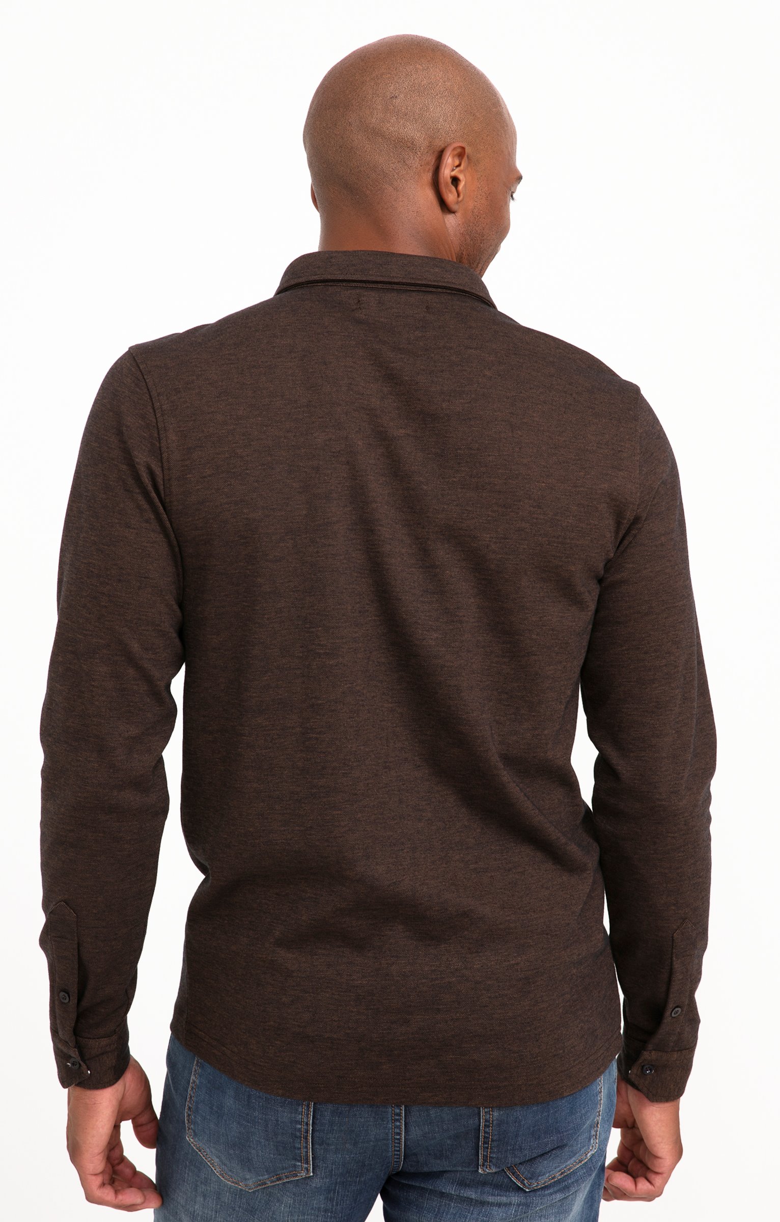 Polo manches longues Sheldon - MARRON